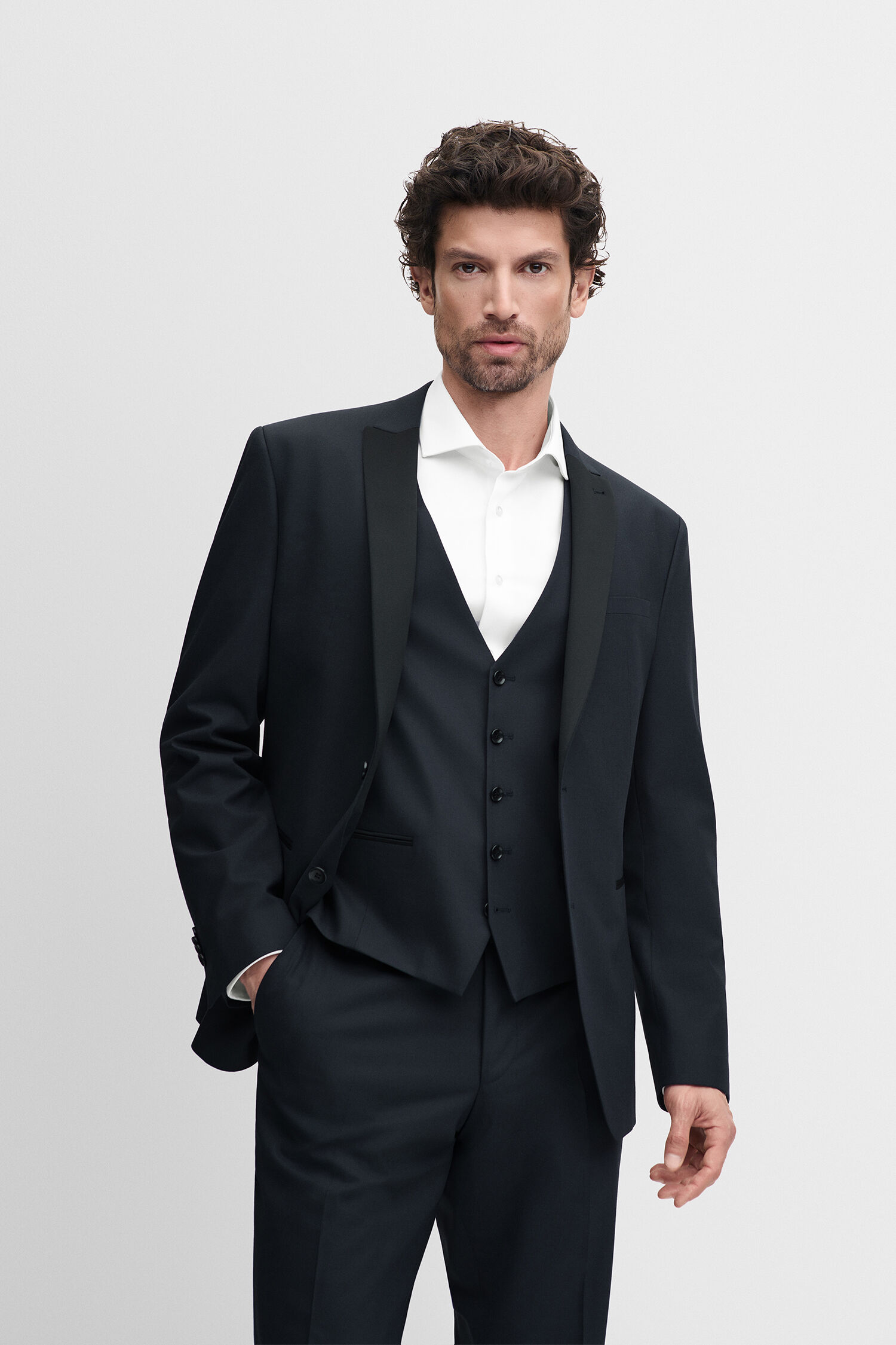 Anzug, Weste, Herrenbekleidung, Dunkelblau, Sakko