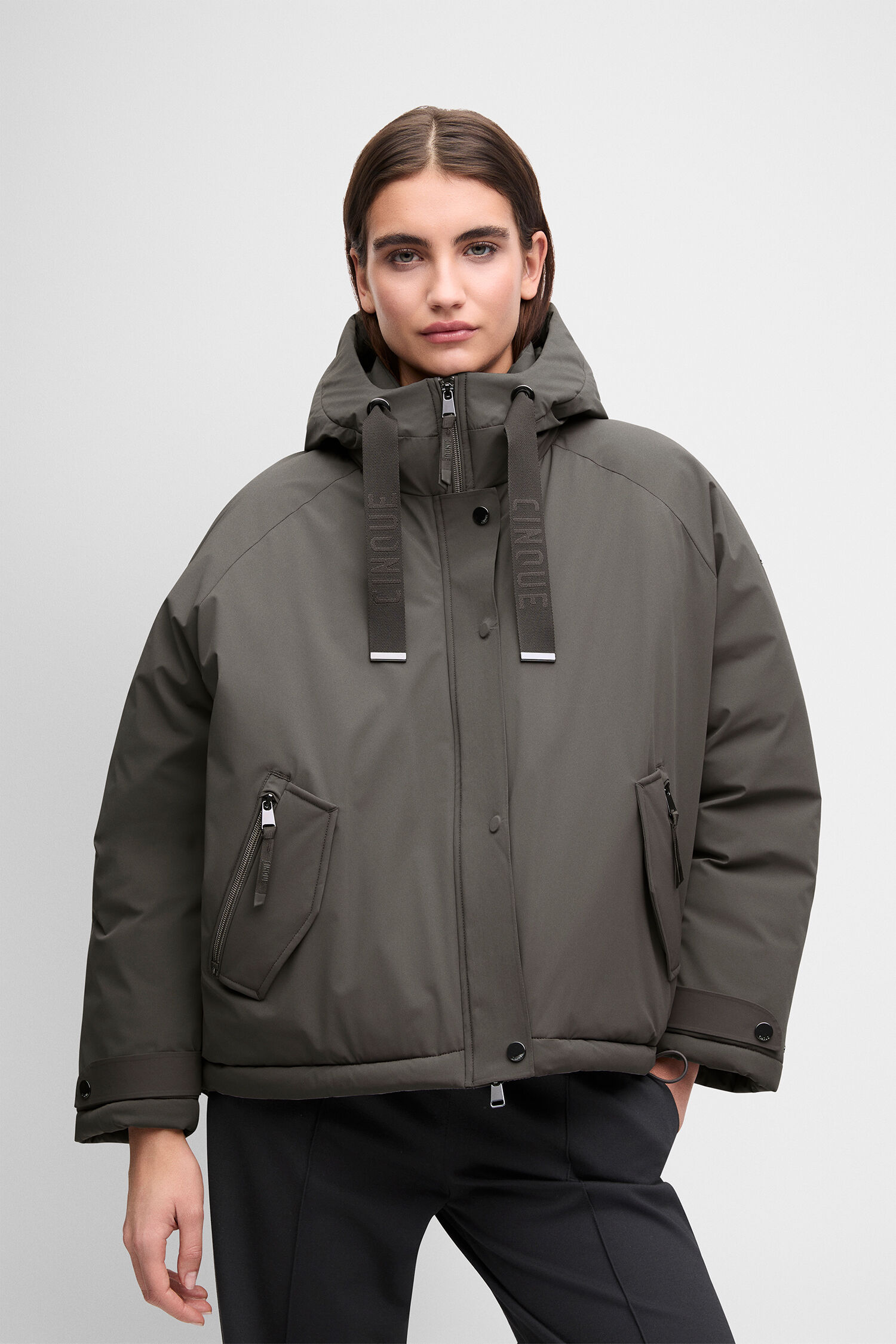 jacke, puffer, hoodie, grau, reissverschluss