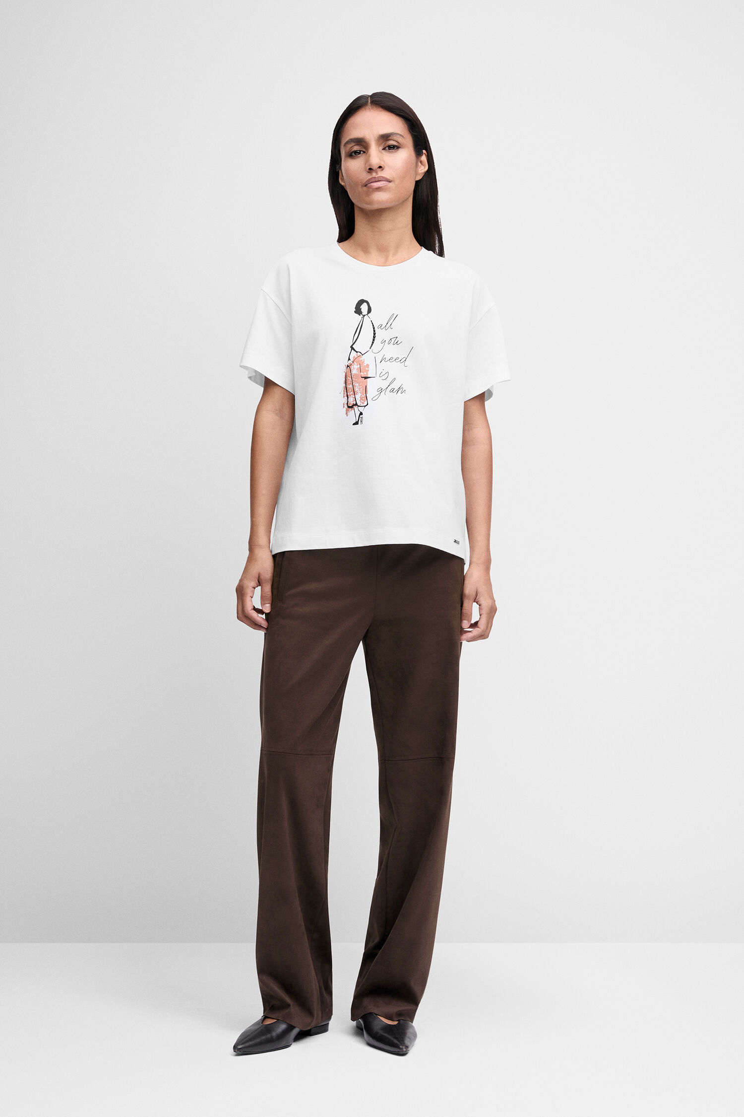 T-Shirt, Graphic, White, Short Sleeve, Loose Fit