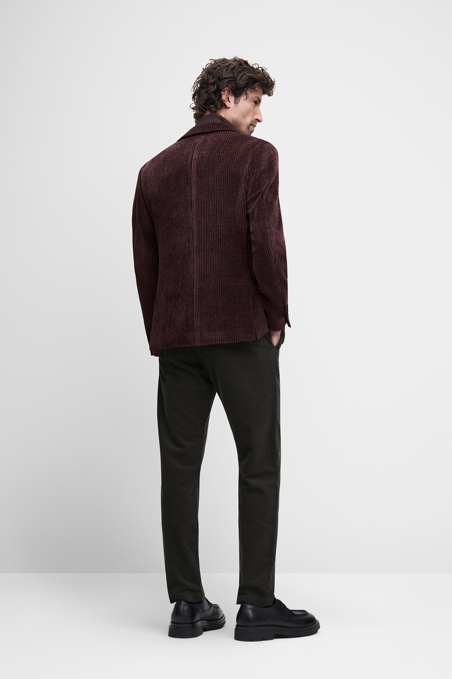 corduroy, jacke, burgunderrot, cordeau, mann
