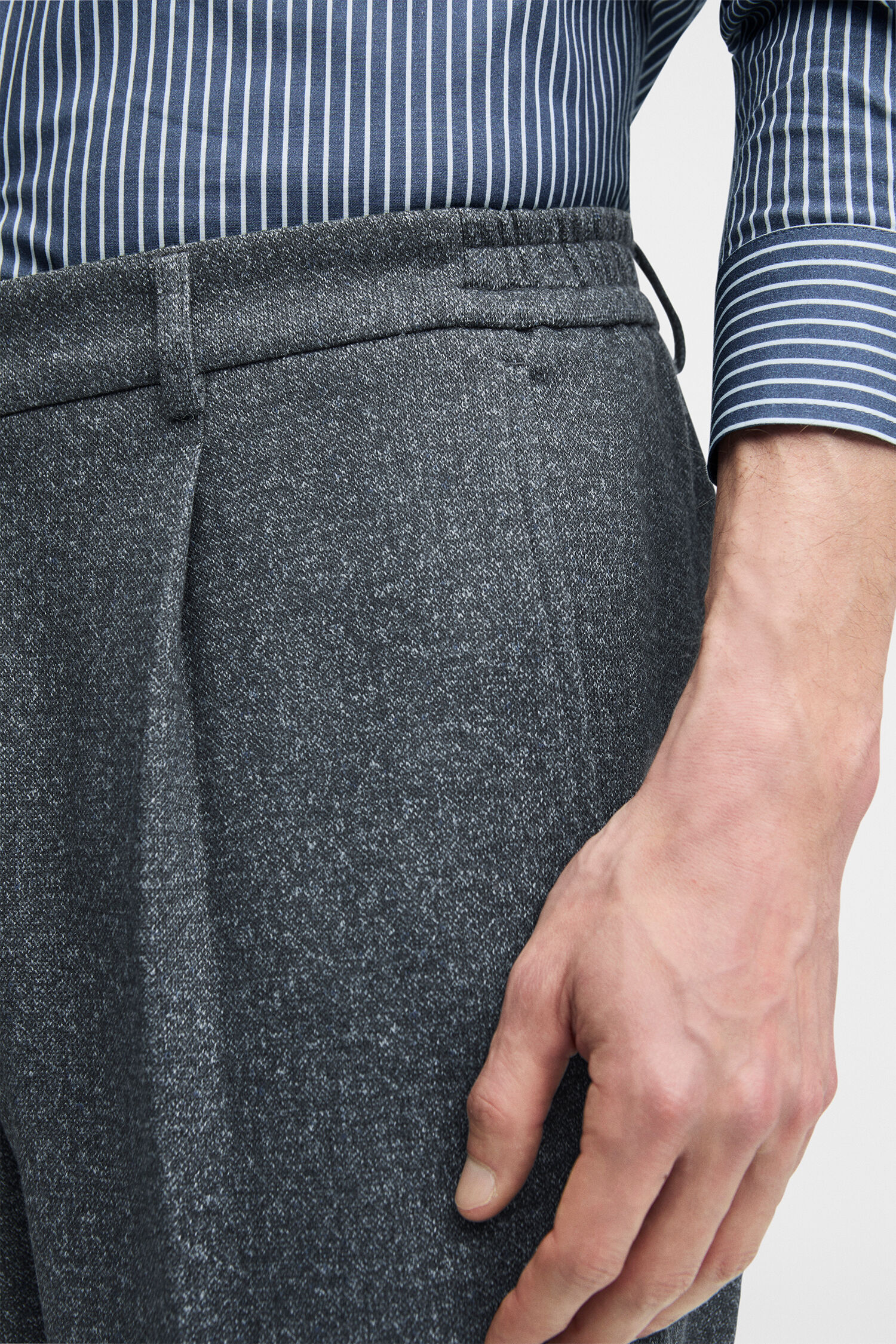 Hose, Wollhose, Charcoal, Grau, Streifen