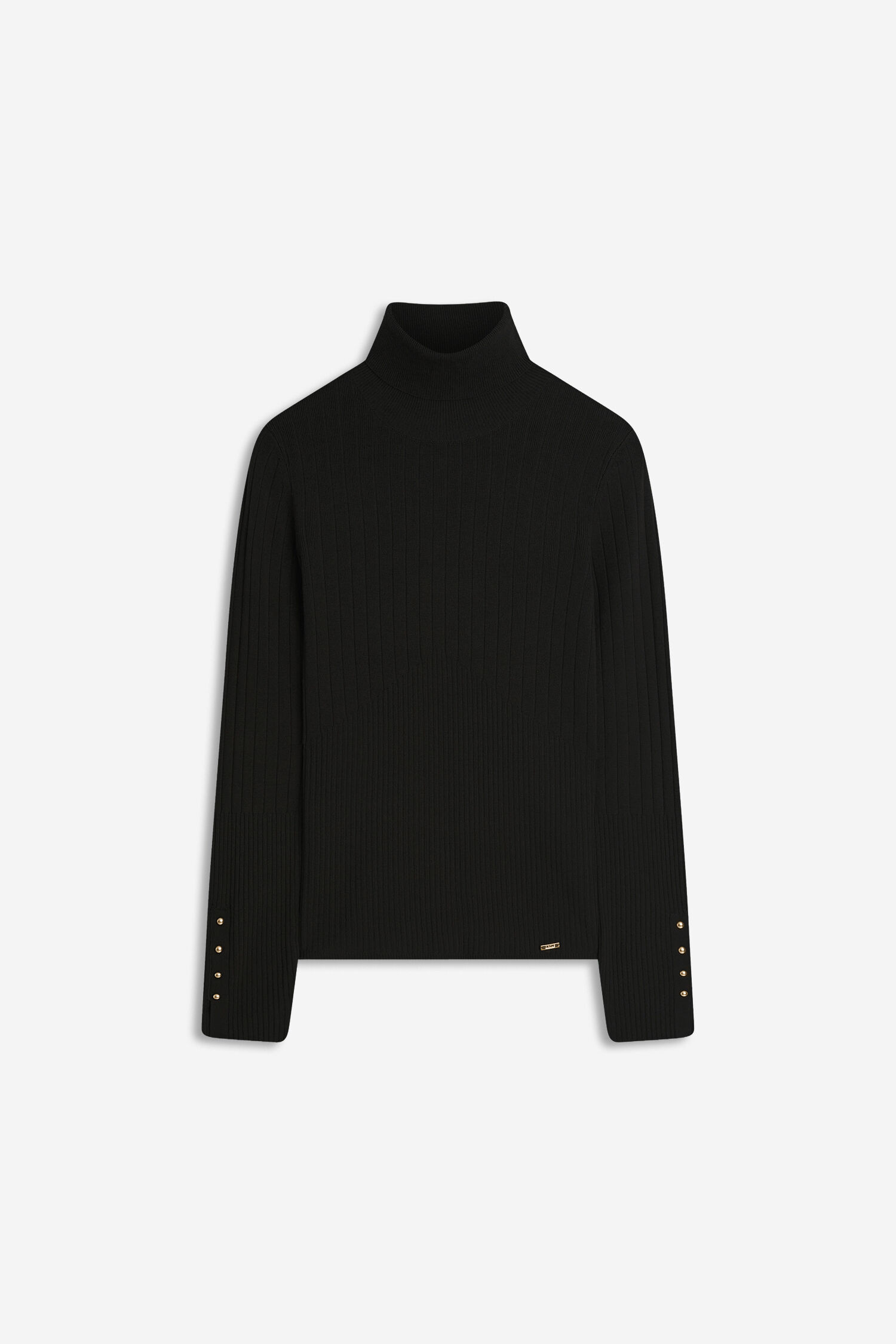 Pullover, Rollkragen, Knitwear, Langarm, Schwarz