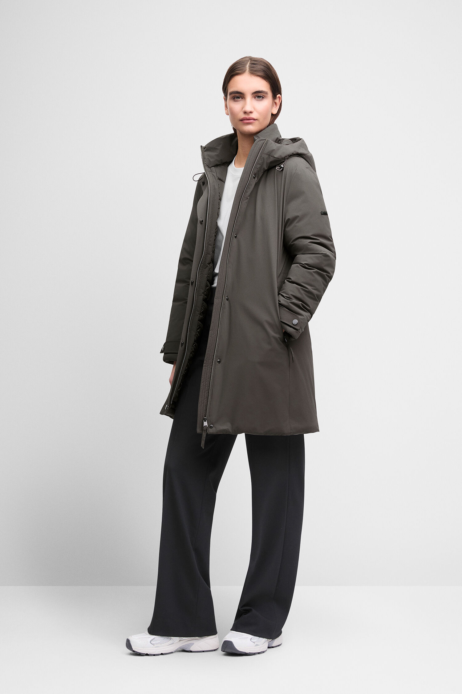 Regenjacke, Hoodie, Reißverschluss, Kapuze, Kragen