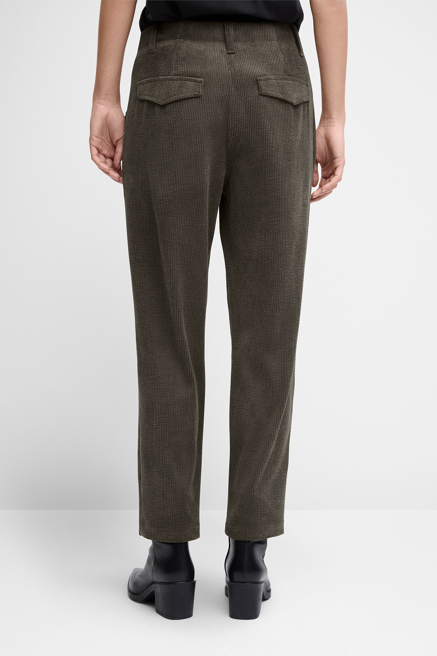 hose, Kordjeans, olivgrün, Hintertaschen, gerade geschnitten