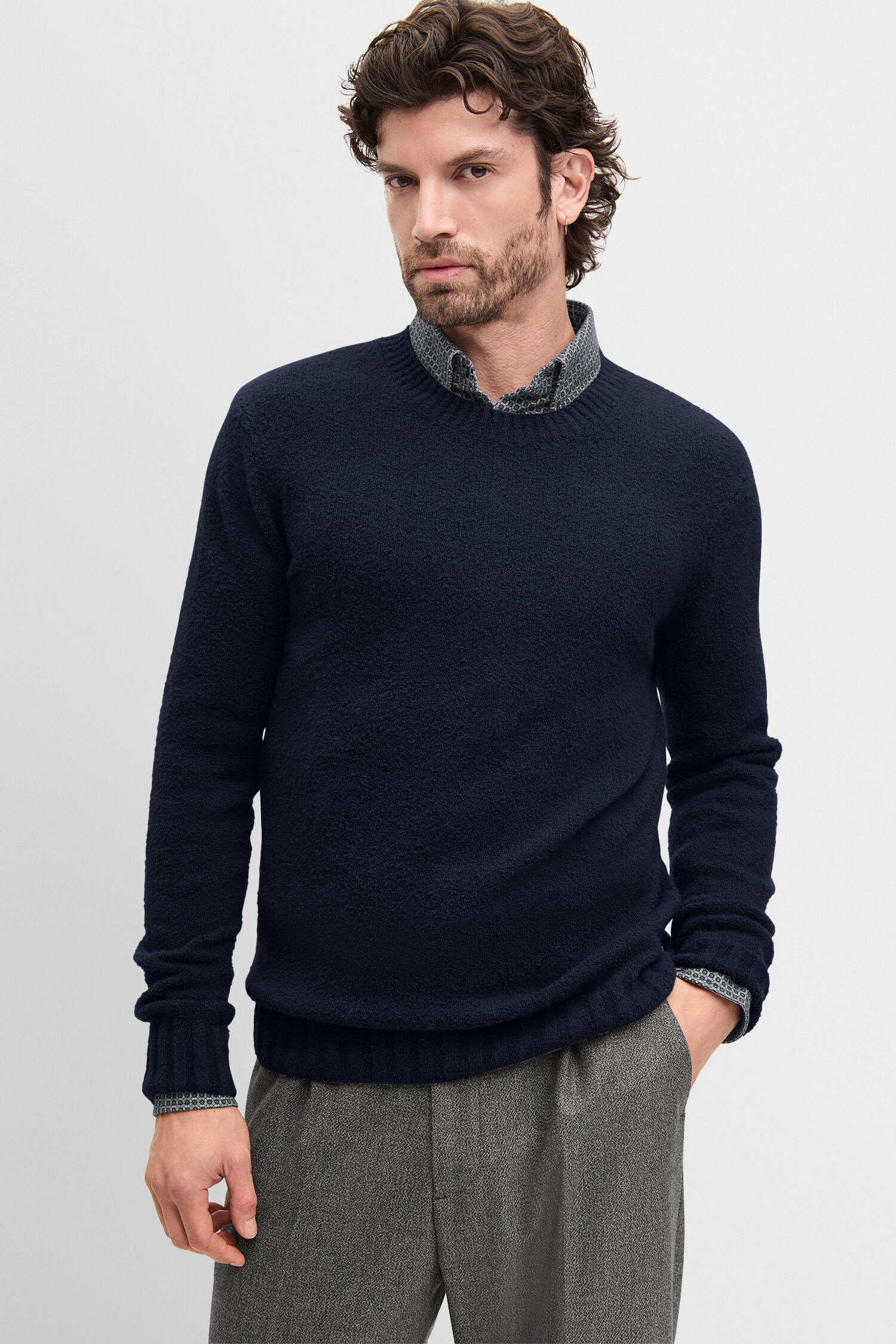 Bekleidung, Strickwaren, Pullover, Sweatshirt - dunkelblau