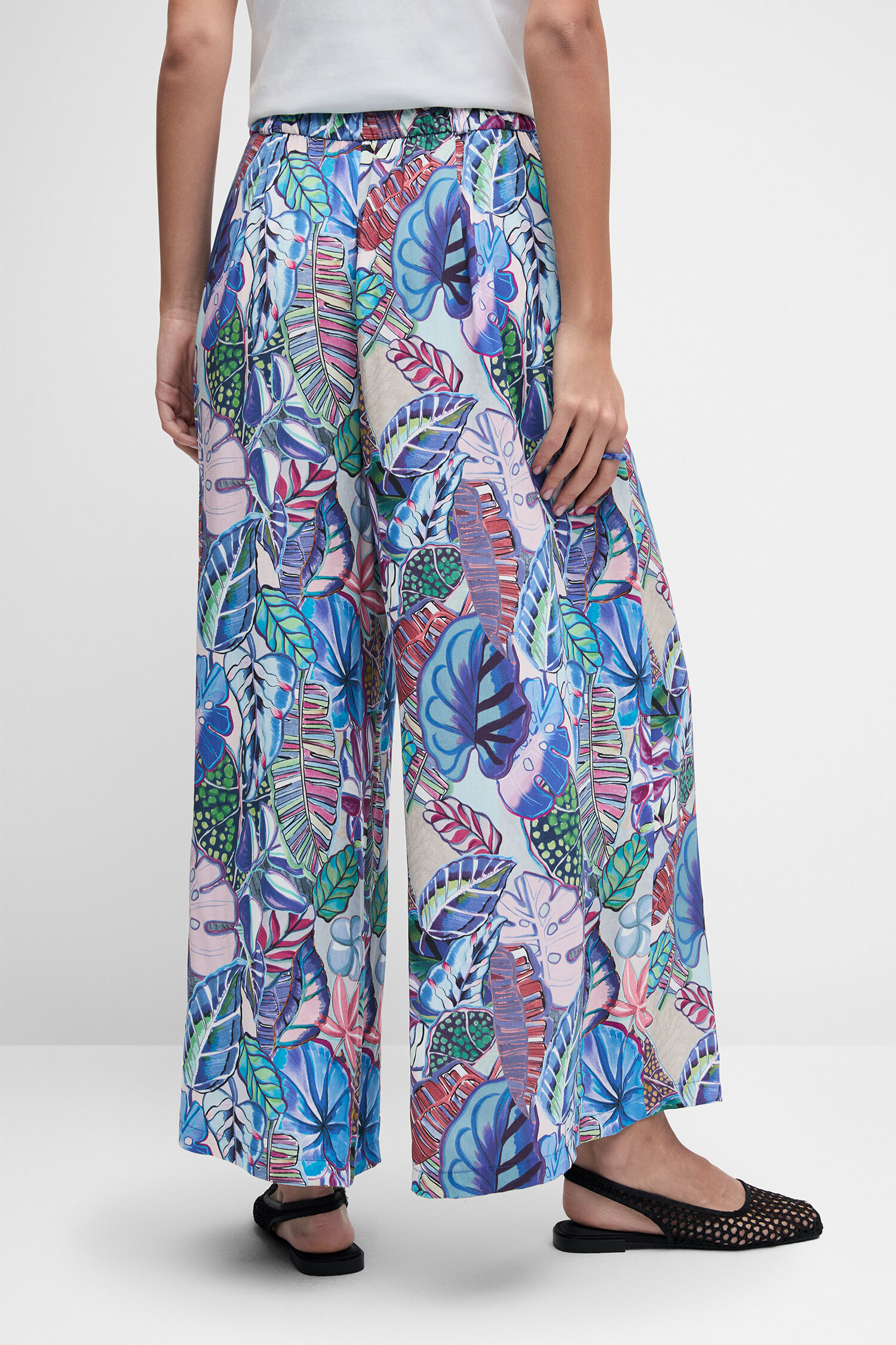 Maxi-rock, Weite Hose, Blumenprint, Blattmuster, Bunt