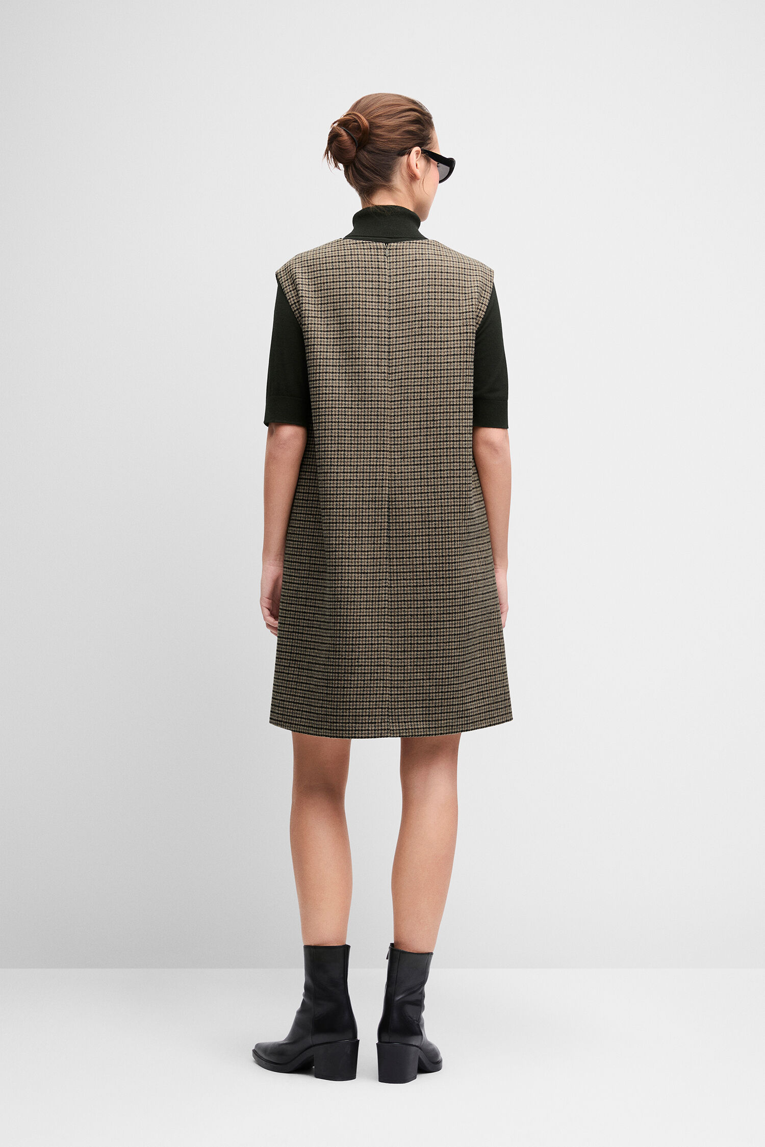 Hosenrock?, Kleid?, Wollmischung, Hahnentritt, Veste, Ärmel kurz