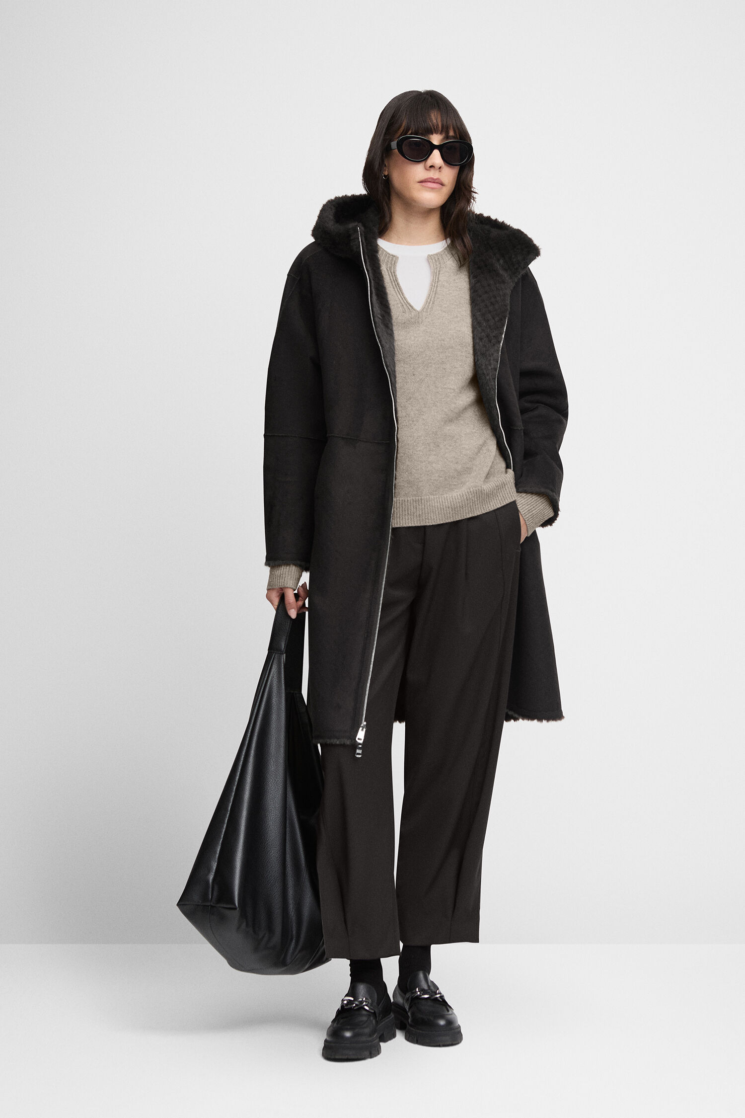 Mantel, Tasche, Langarm, Jacke