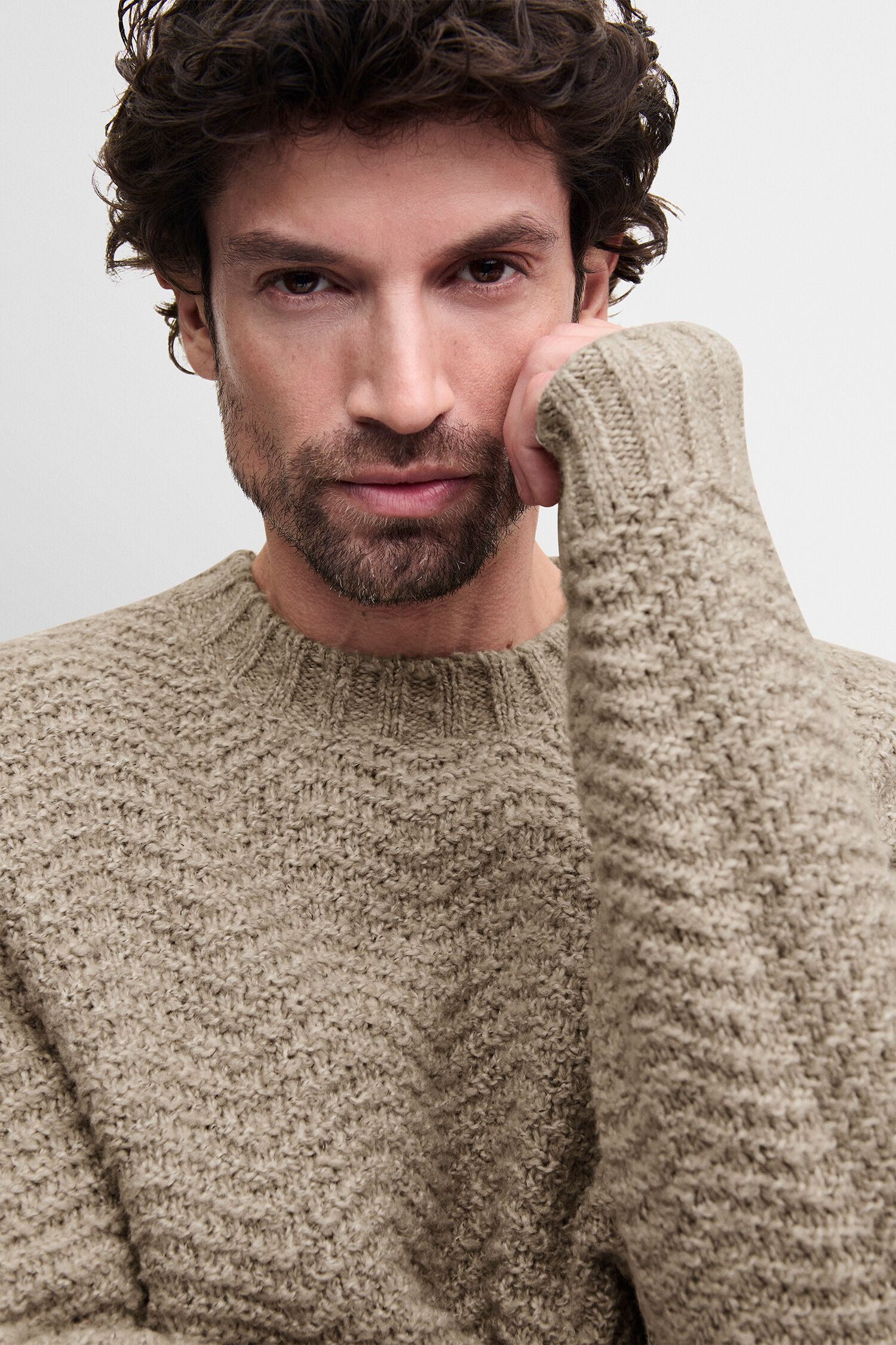 Pullover, Knitwear, Beige, Sweater texture