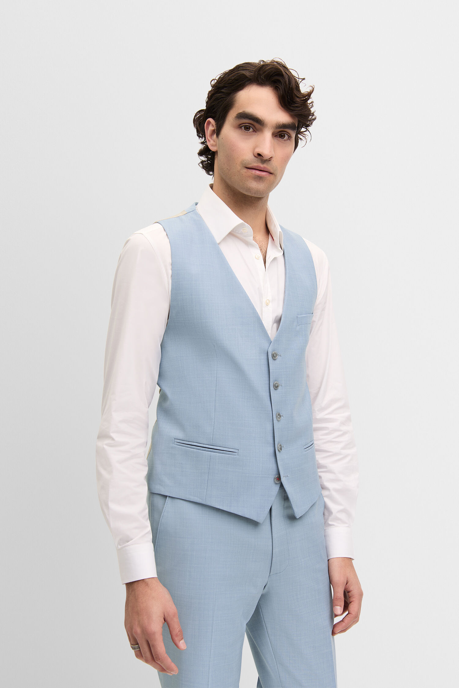 Weste, Formelle Kleidung, Anzug, Hemd, Person - Hellblau Weste, Formelle Kleidung, Anzug, Hemd, Person - Hellblau