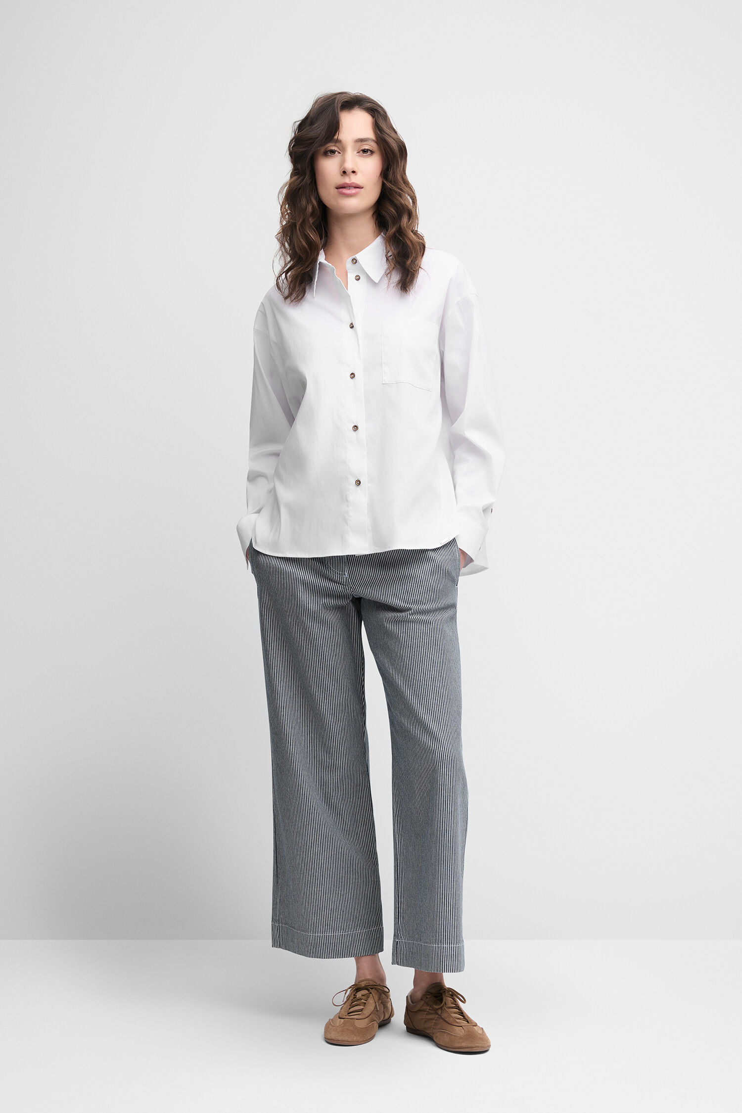 Hemd, Bluse, Hosen, Leinen, Person