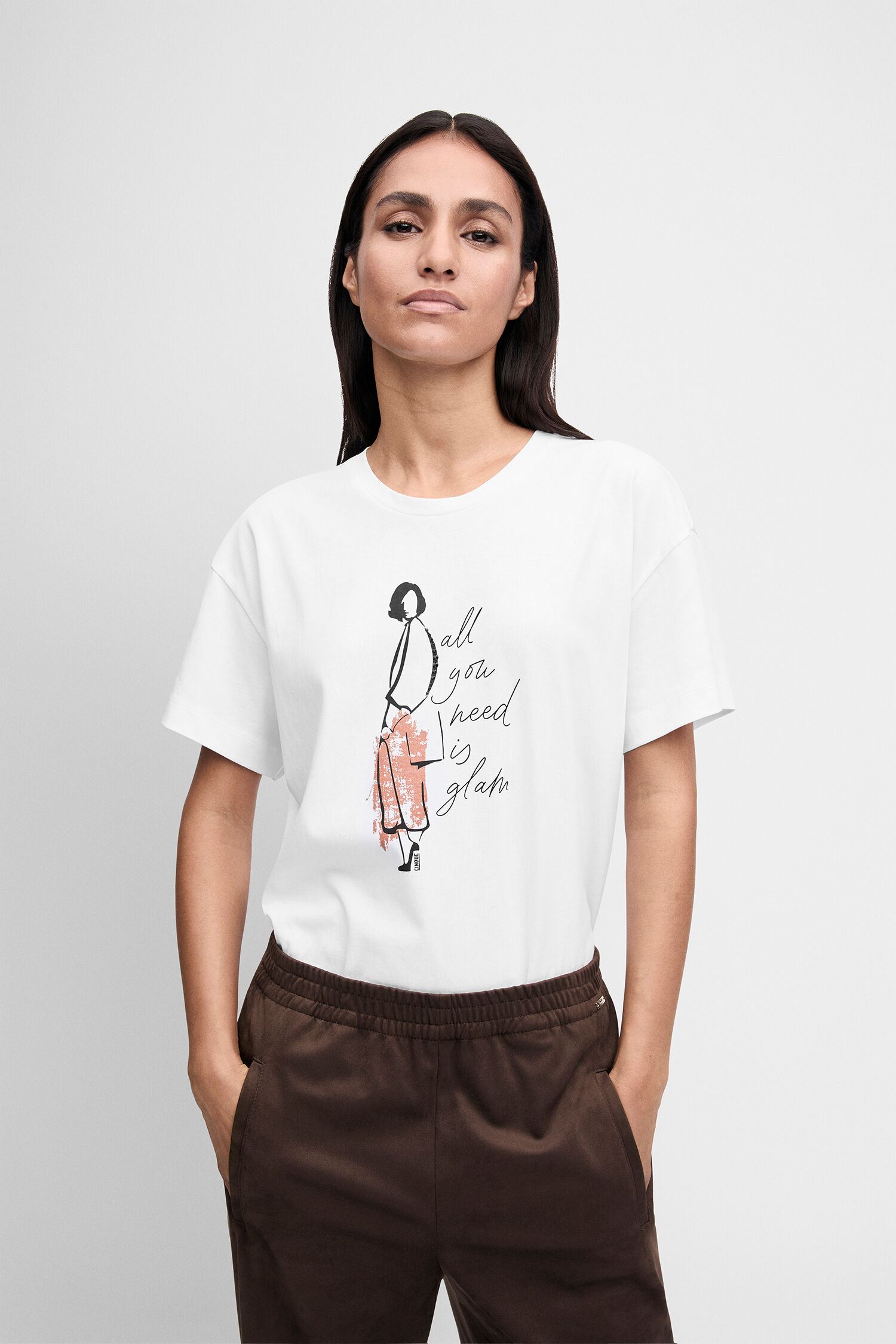 T-Shirt, Print, Graphic, White, Short sleeves