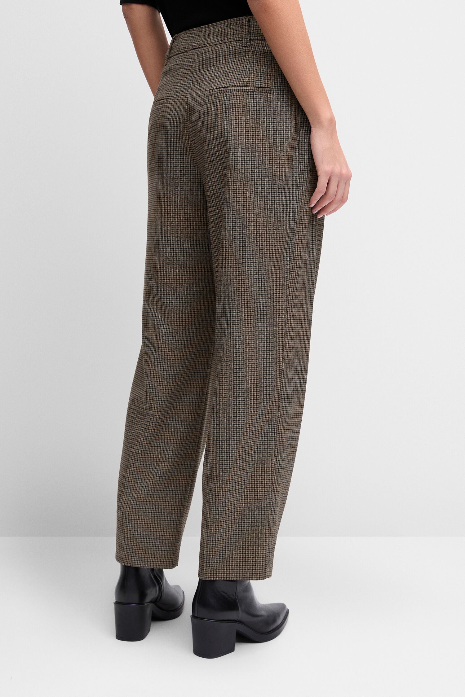 Hose, Hosen, Karomuster, Braun, Weit geschnitten