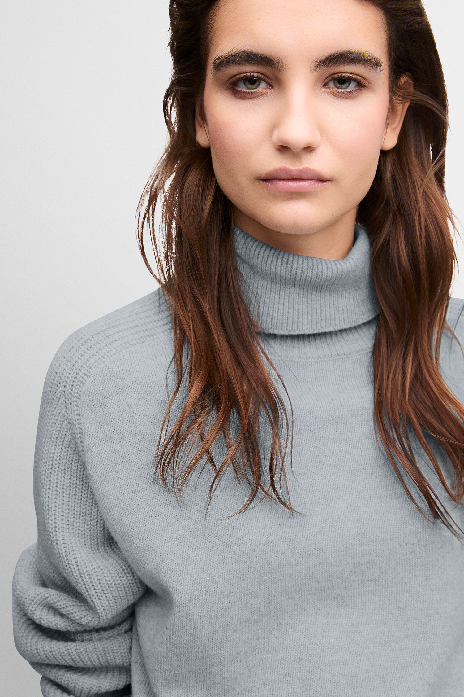 Pullover, Rollkragen, Grau, Kragenrolled?, Langarm?