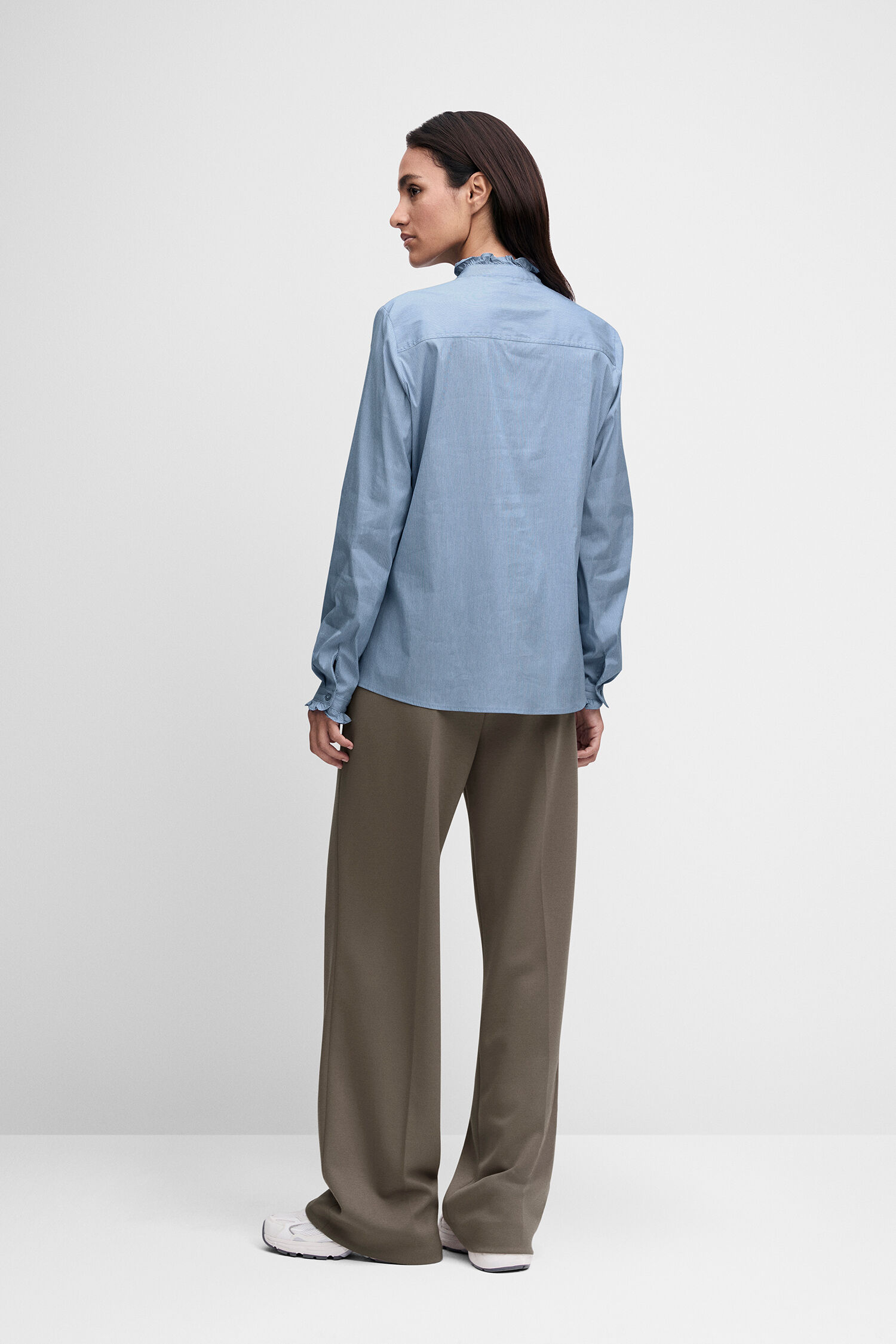 Hemd, Lange Ärmel, Hemdbluse, Blau, Rückenansicht
