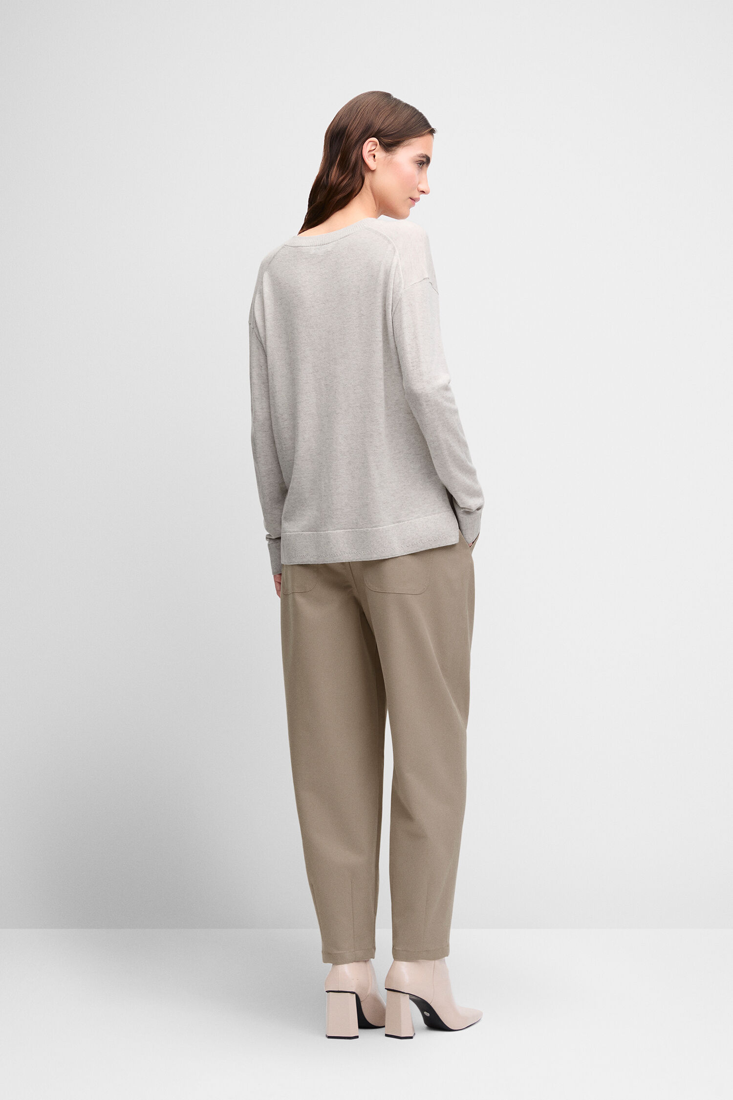 pullover, menthol gray, longsleeve, knit, back view