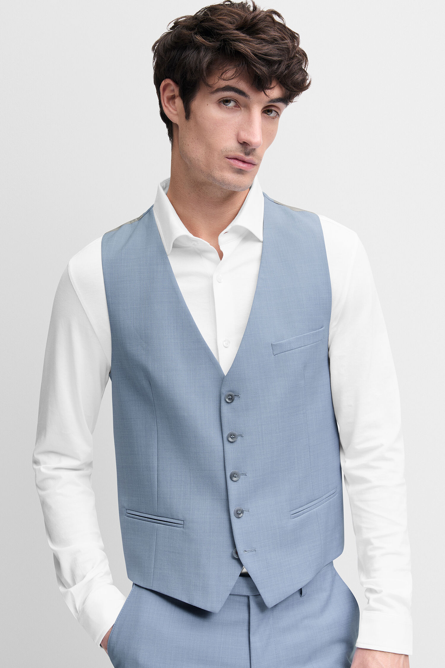 Weste, Hemd, Formelle Kleidung, Anzug, Person - Hellblau