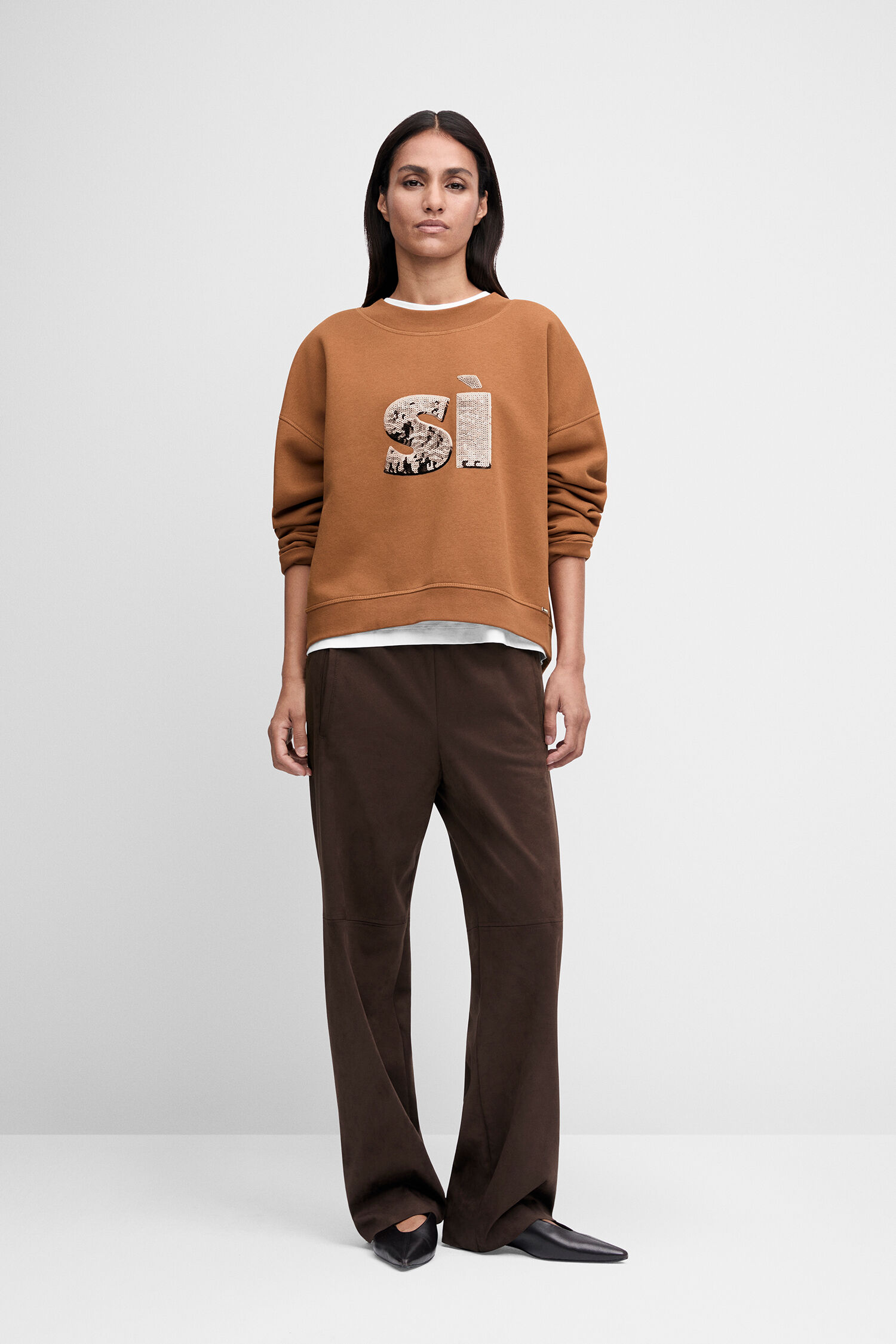 Sweatshirt, Braun, Gedrucktes Grafik, Lockere Passform, Logo/Schriftzug
