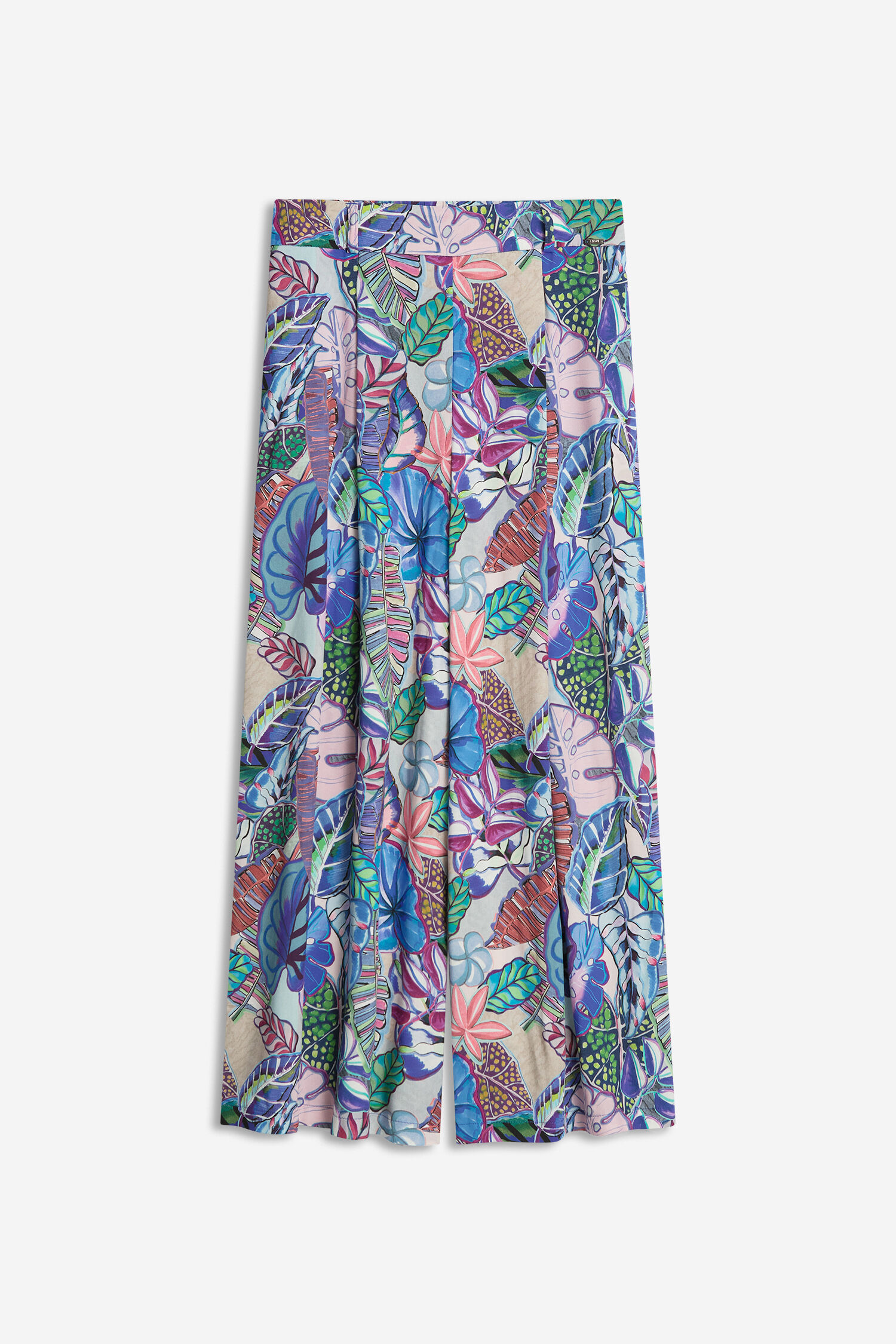 Tropicales Muster, Blumenprint, Maxi-Rock, Mehrfarbig, Blattmuster