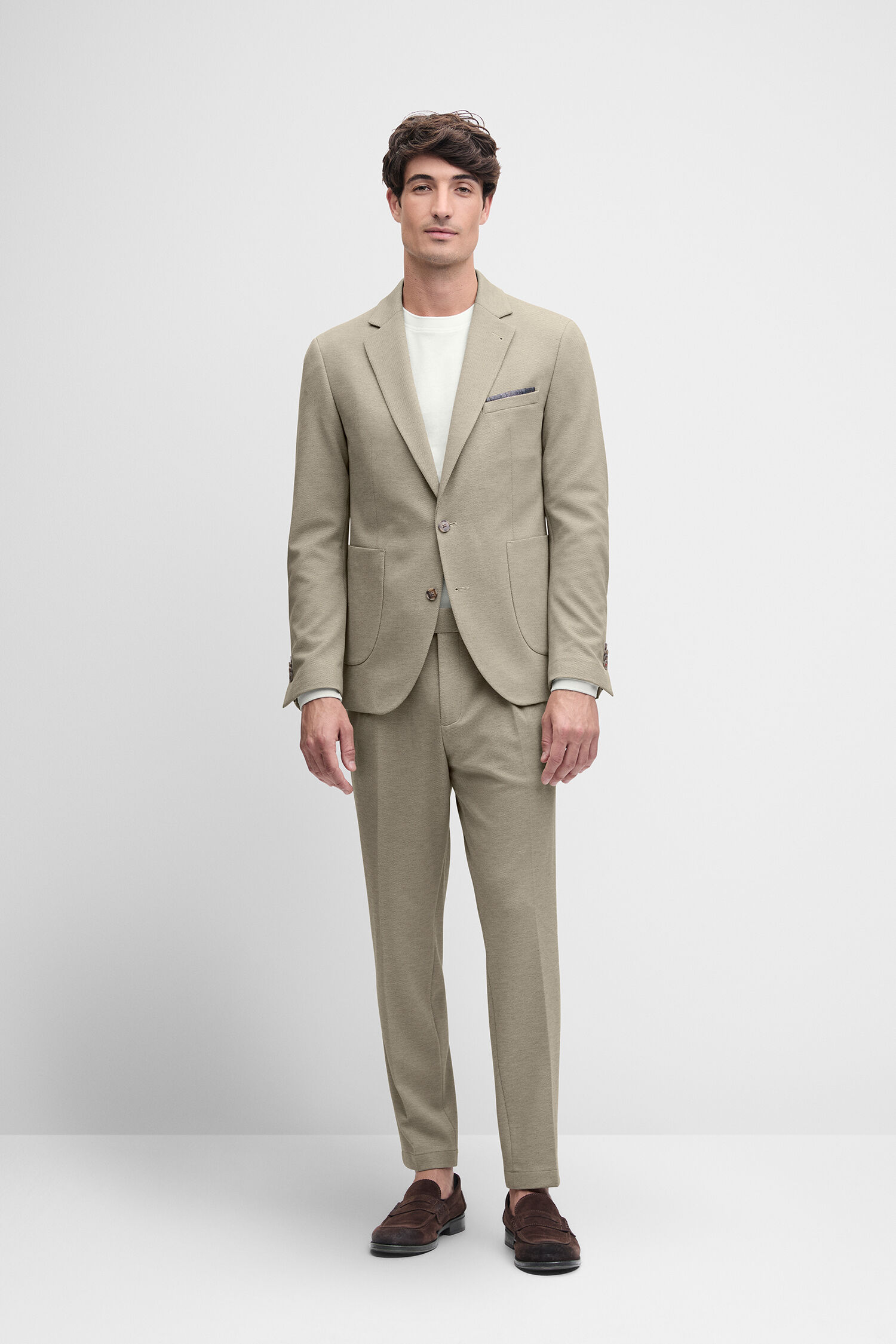 Anzug, Beige, Jacket, Pants, Loafer