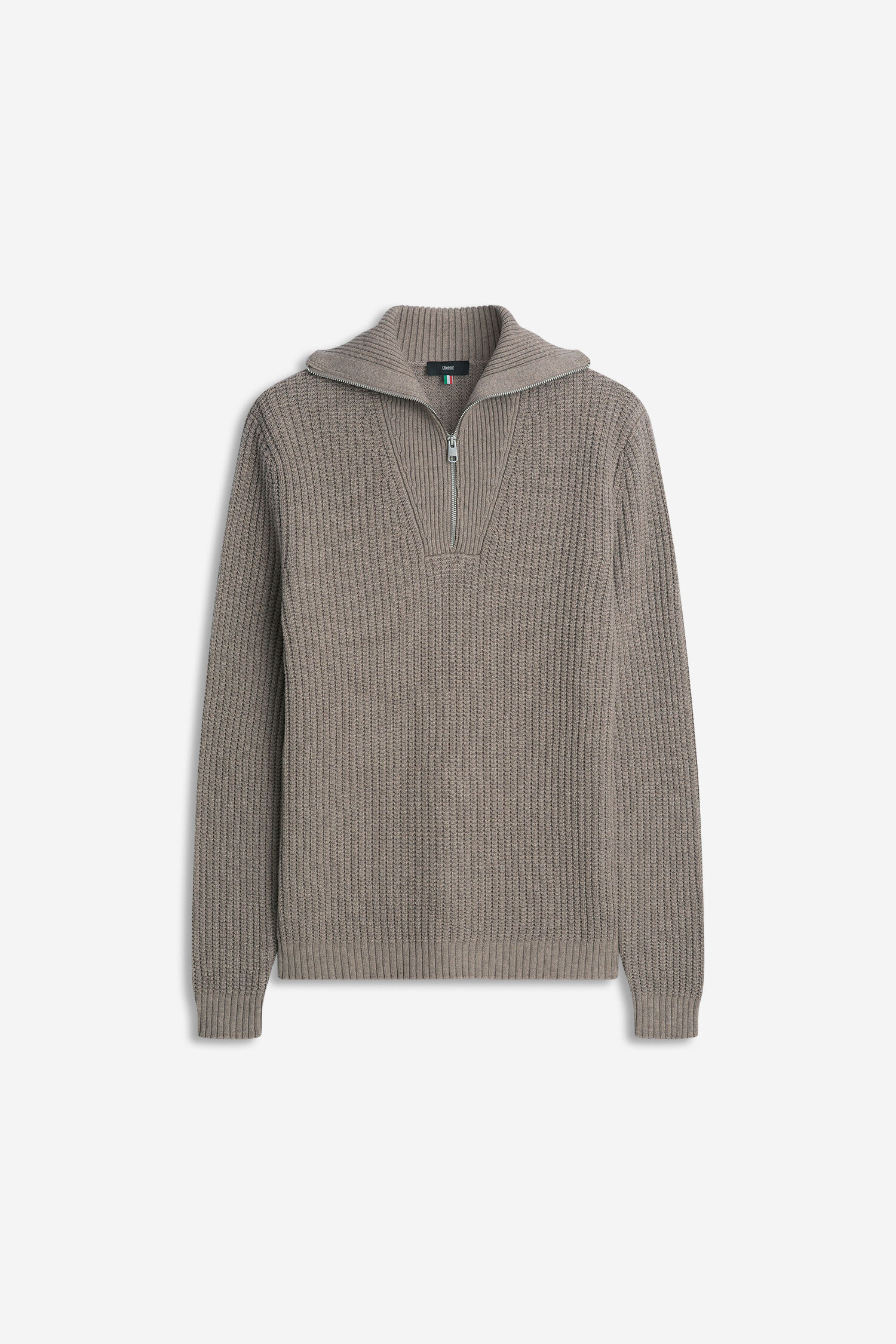 Pullover, Strick, Halbreißverschluss, Kragen, Langarm
