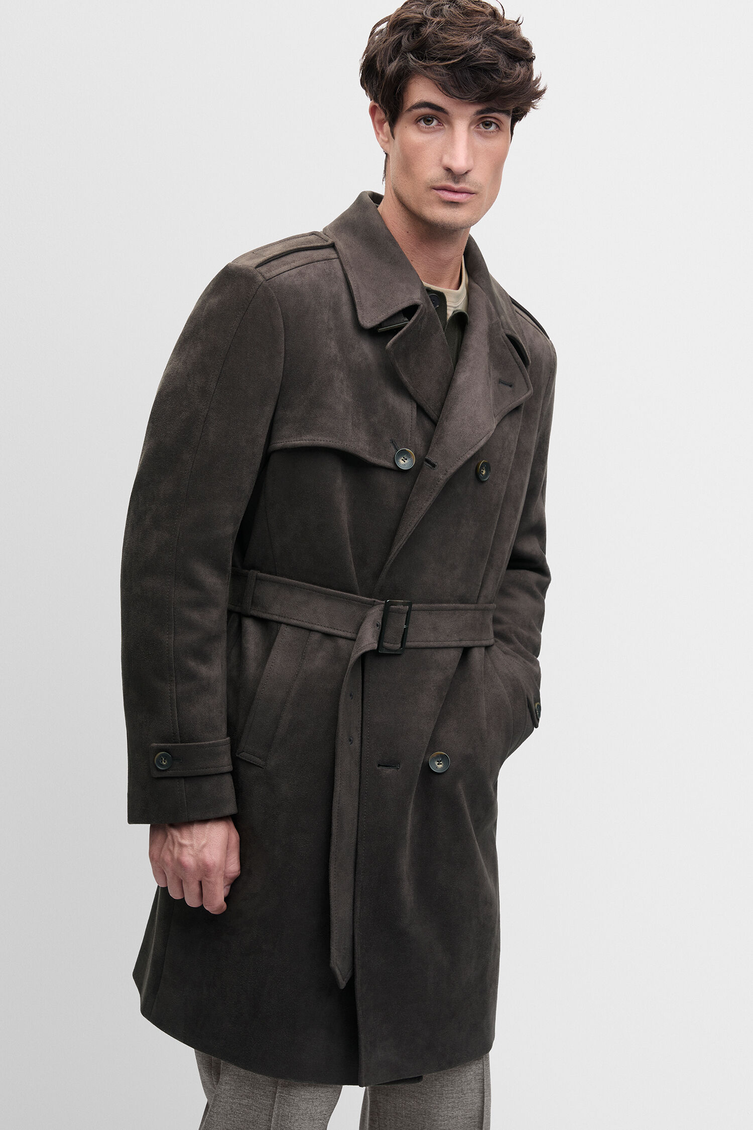 Mantel, Dufflecoat, Wollmantel, Gürtel, Knöpfe