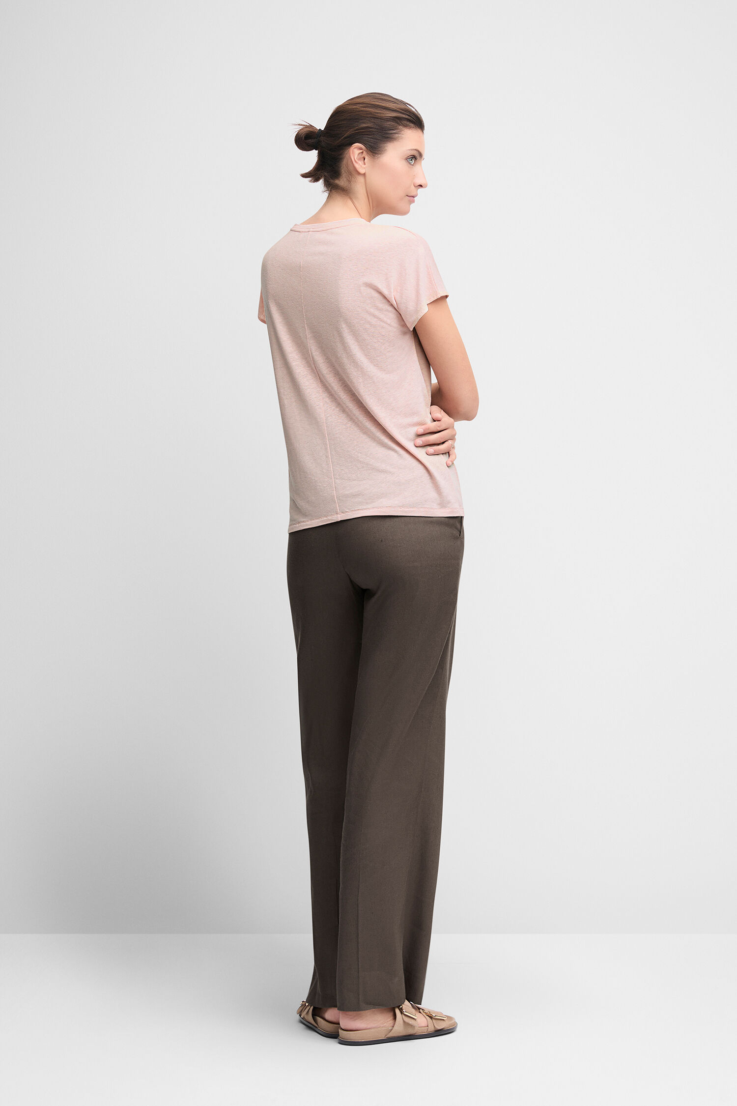 Hosen, Bluse, Person, Stehend, Leinen