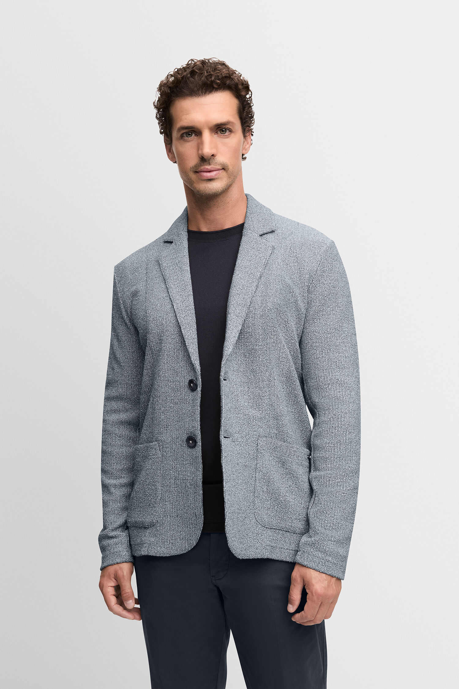 Blazer, Mantel, Jacke, Mann, Person - blau