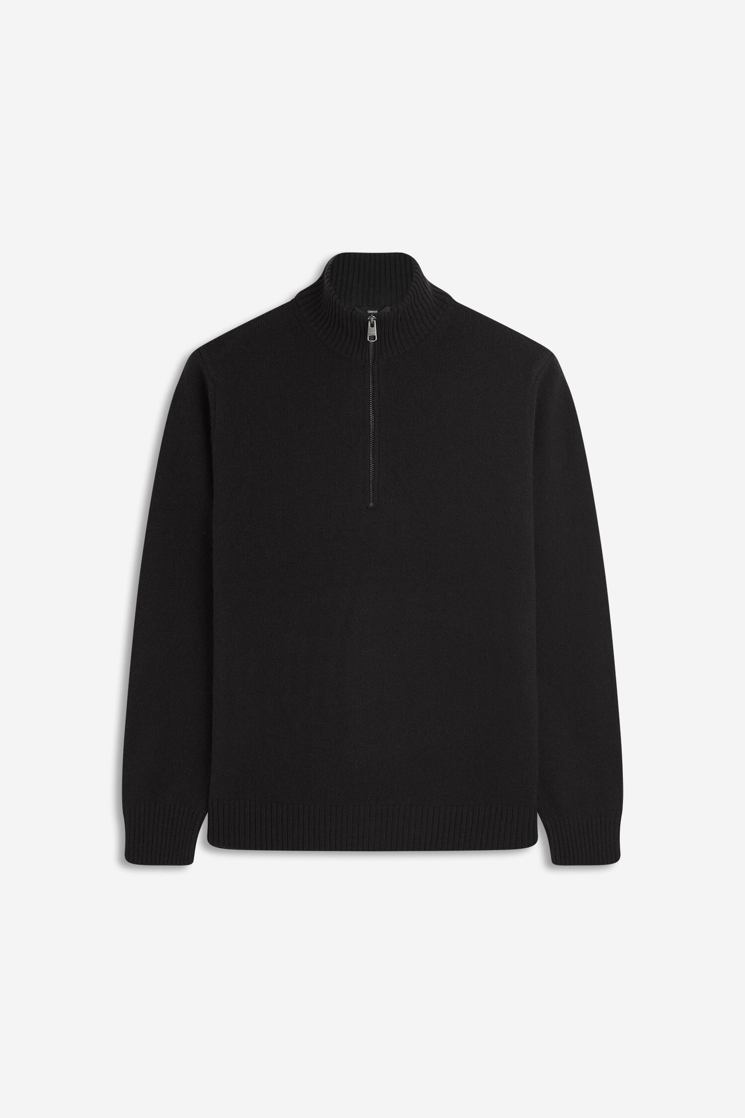 pullover, Reißverschluss, Vollzipper, Strick, schwarz