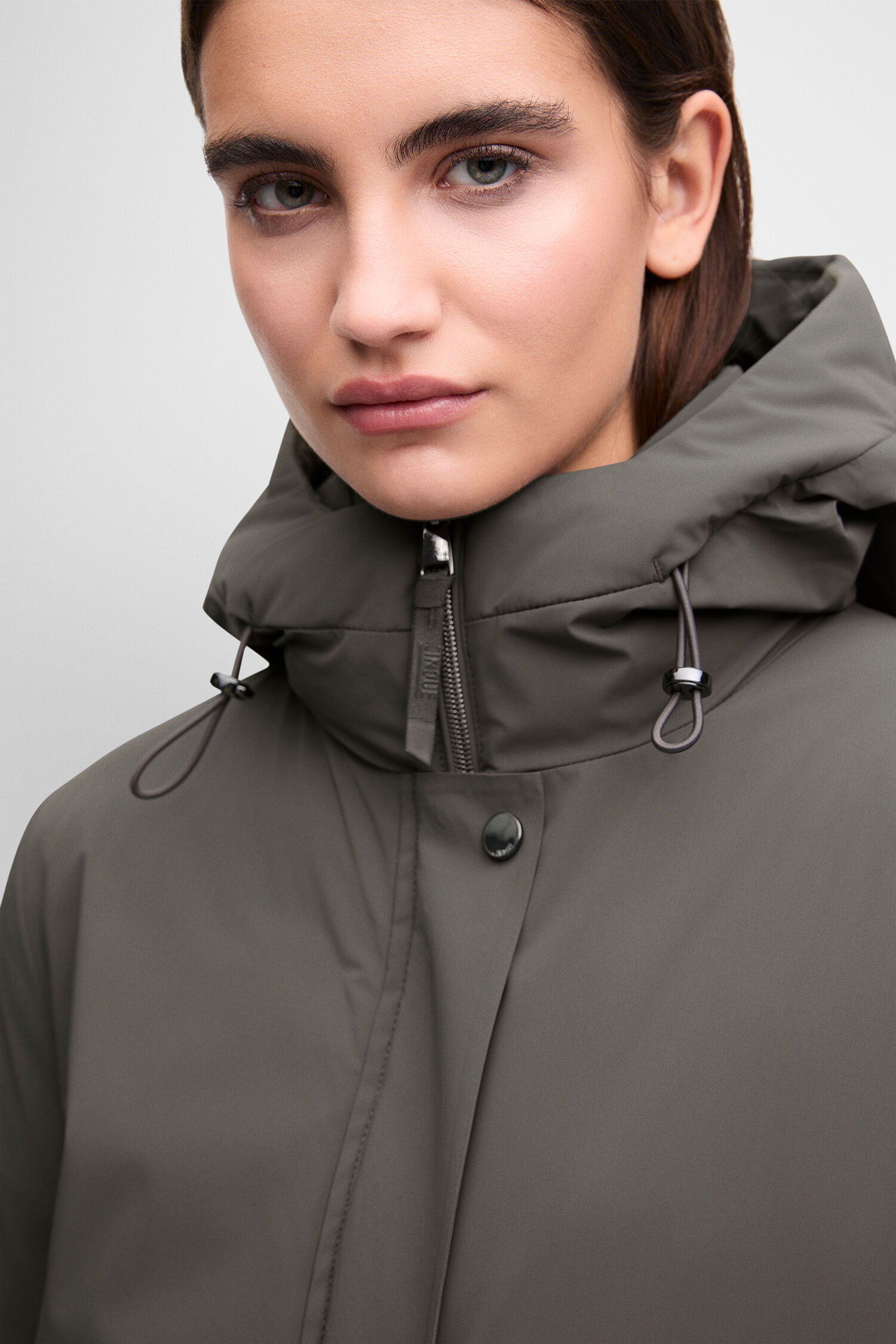 Regenjacke, Hoodie, Reißverschluss, Kapuze, Kragen