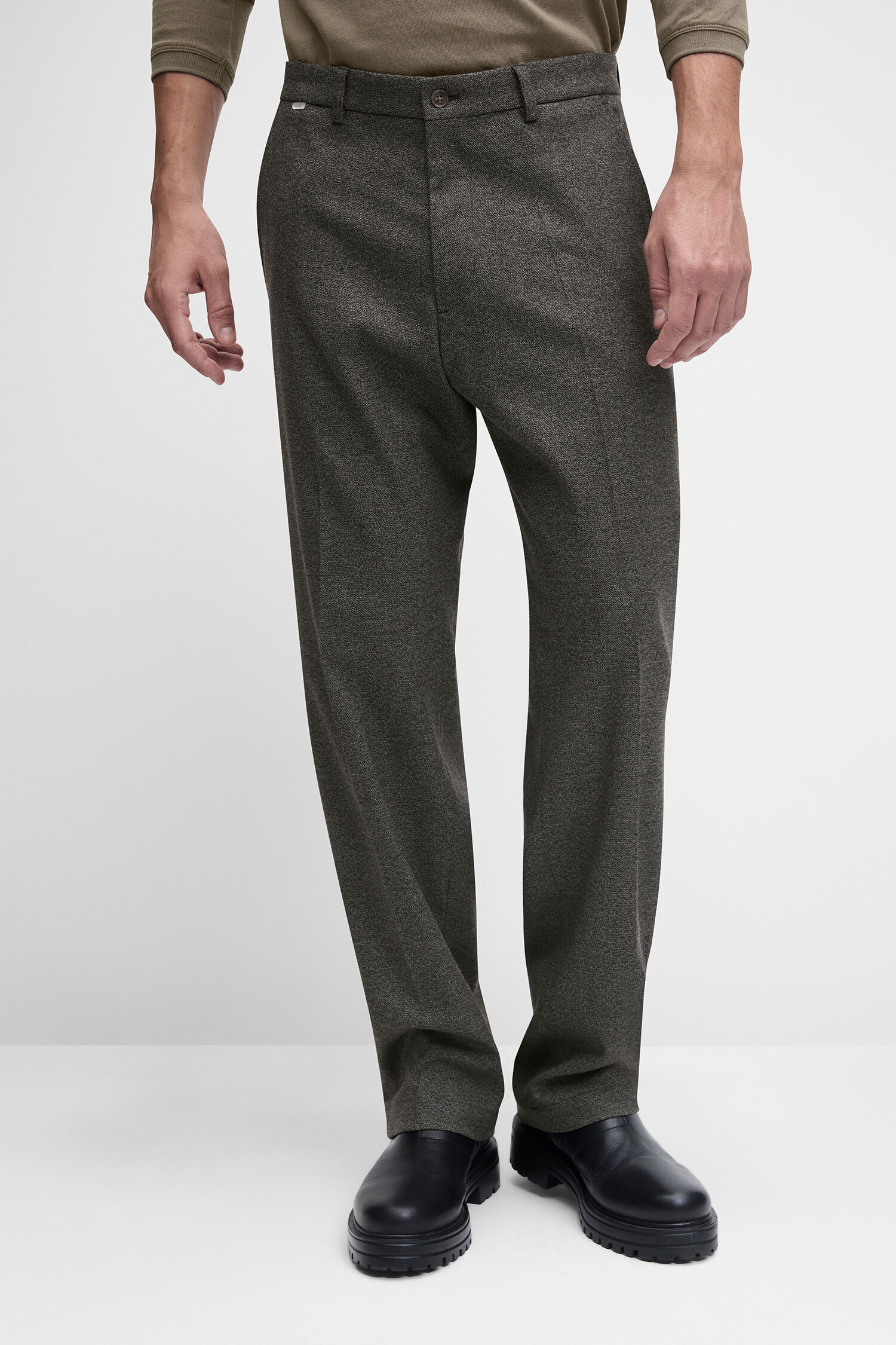 Hose, Wolle, Grau, Lange Hose, Schlupf-Fit
