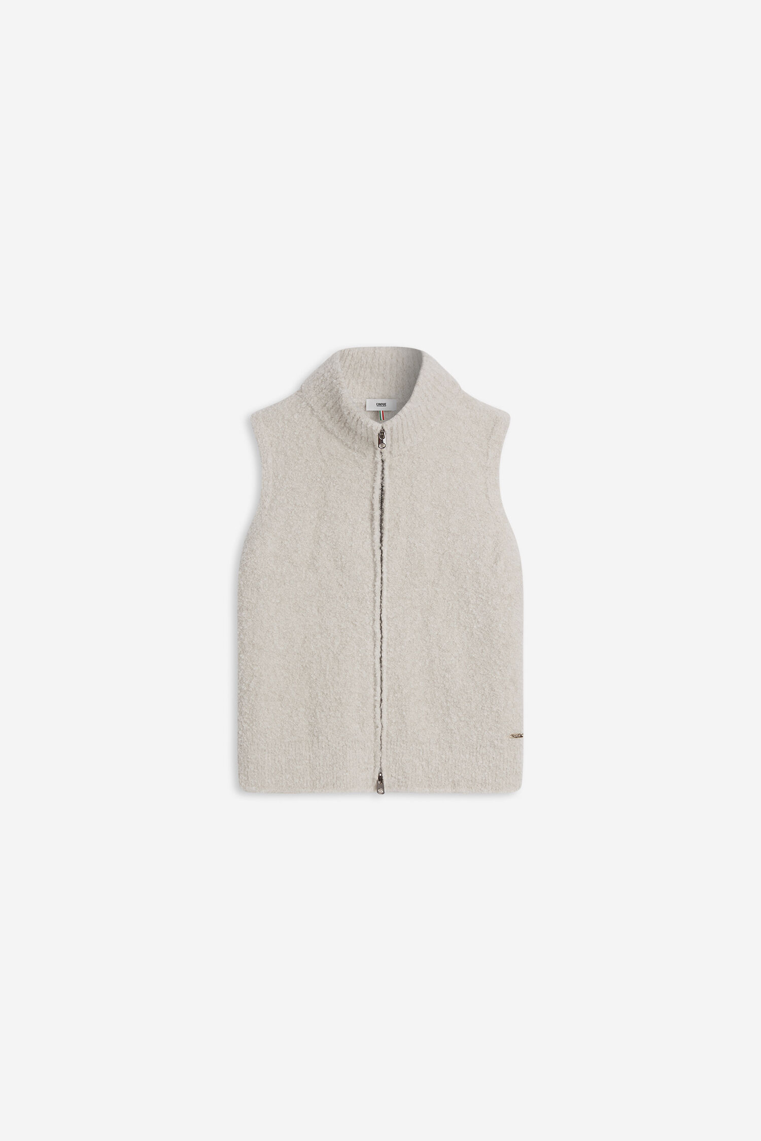 Weste, Fleece, Reißverschluss, Stehkragen, Beige