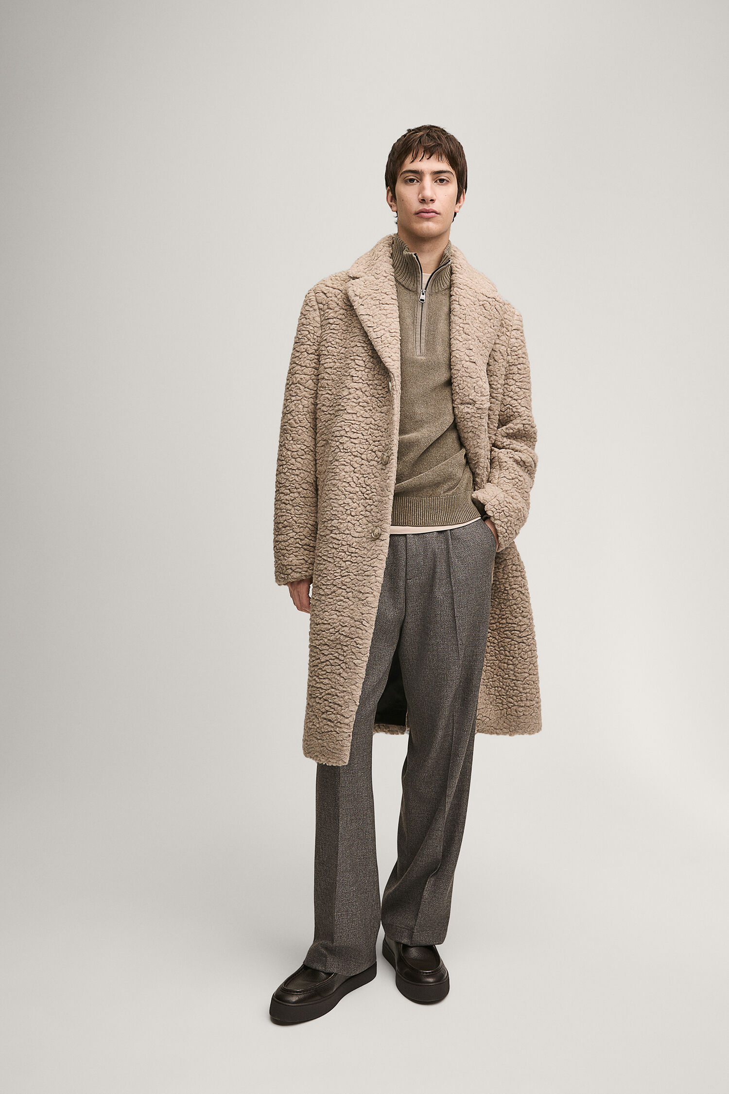 Mantel, Pullover, Mann, Person