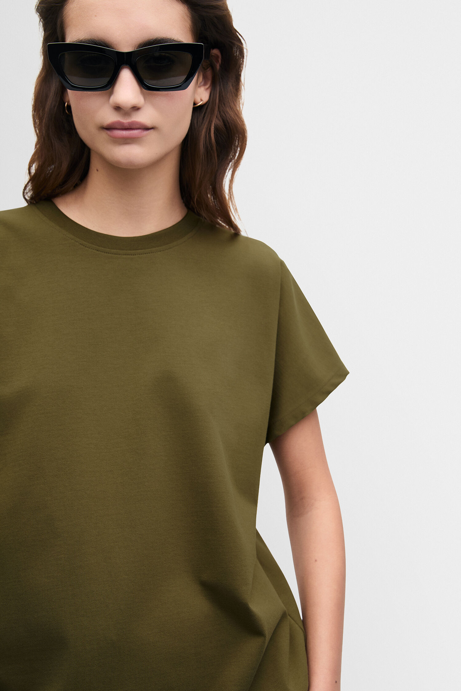 T-Shirt, Olive, Kurzarm, Rundhals, Casual