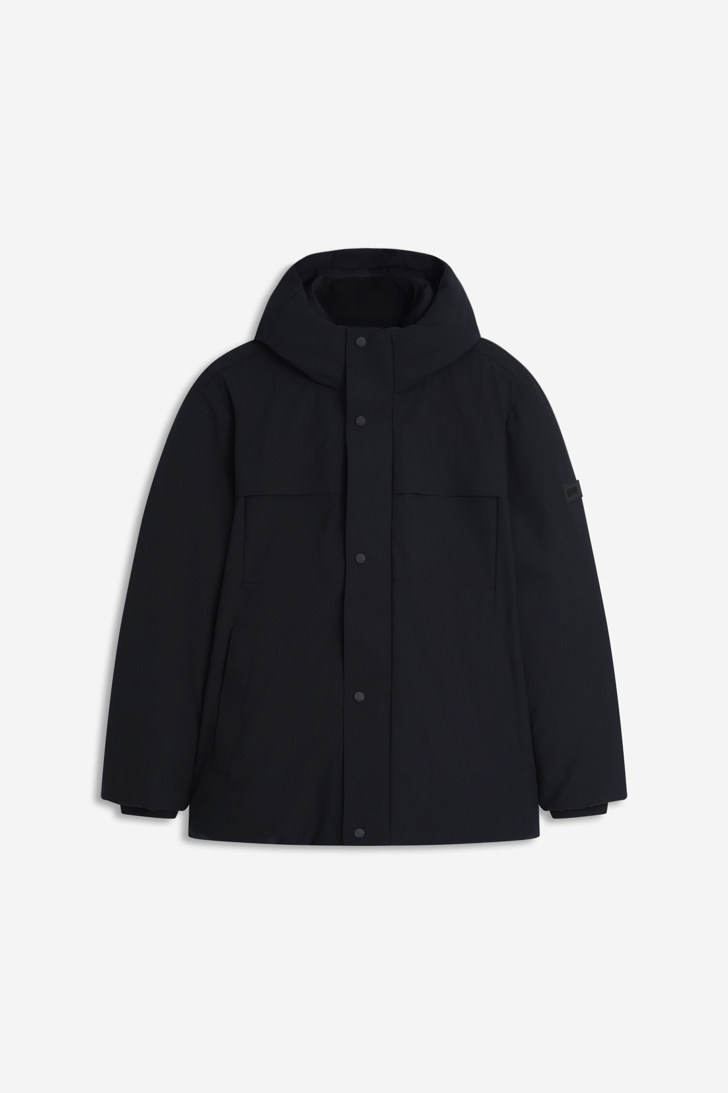 Winterjacke, Parka, Schwarz, Kapuze, Gepolsterte Kapuze
