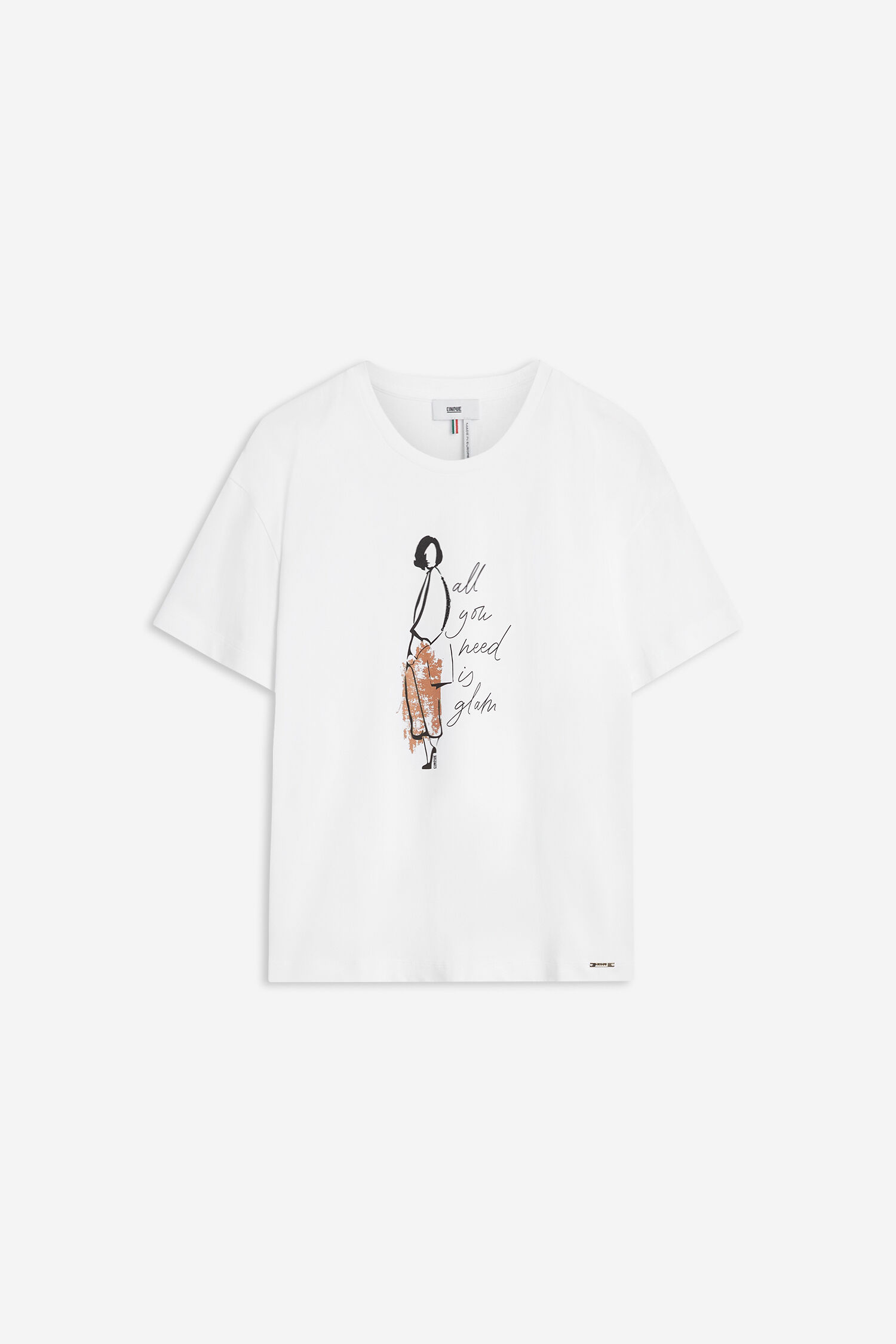T-Shirt, Weiß, Grafik-Shirt, Kurzarm, Bedrucktes Motiv