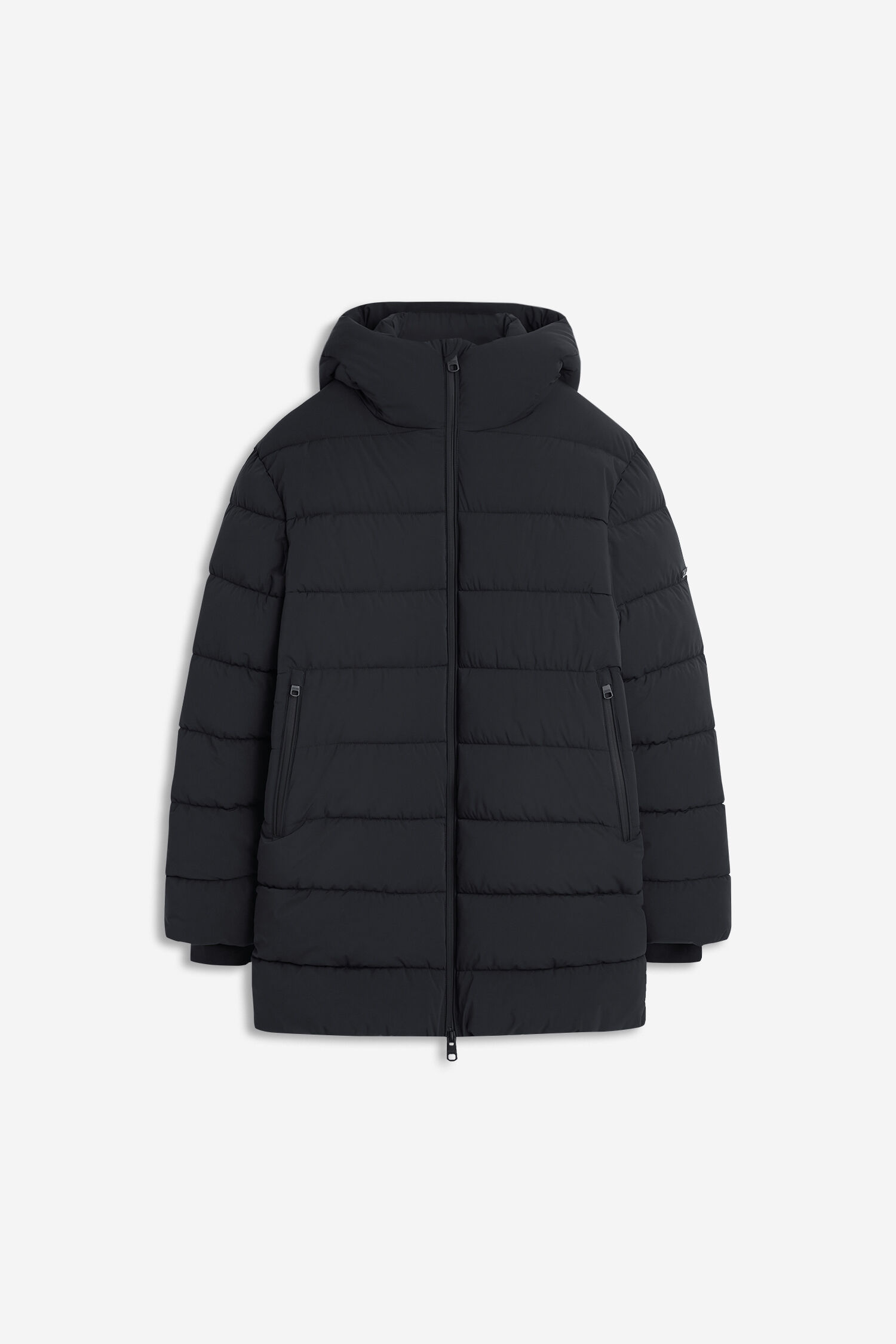 Pufferjacke, Daunenjacke, Stehkragen, Reißverschluss, Fronttaschen
