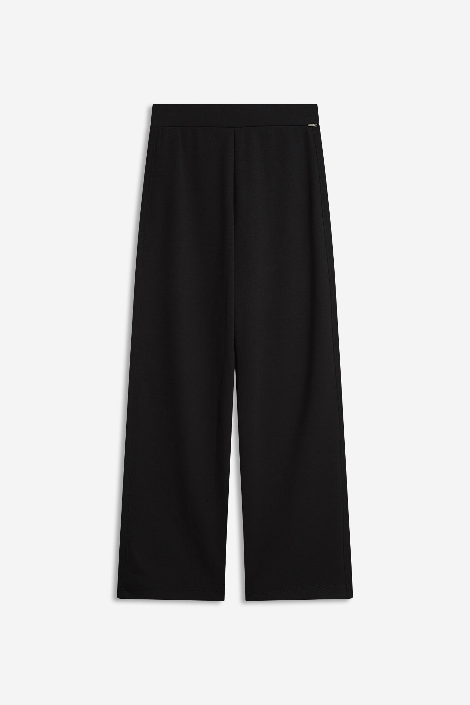 Hose, Schwarz, Palazzo, weite Bein, Glatter Bund