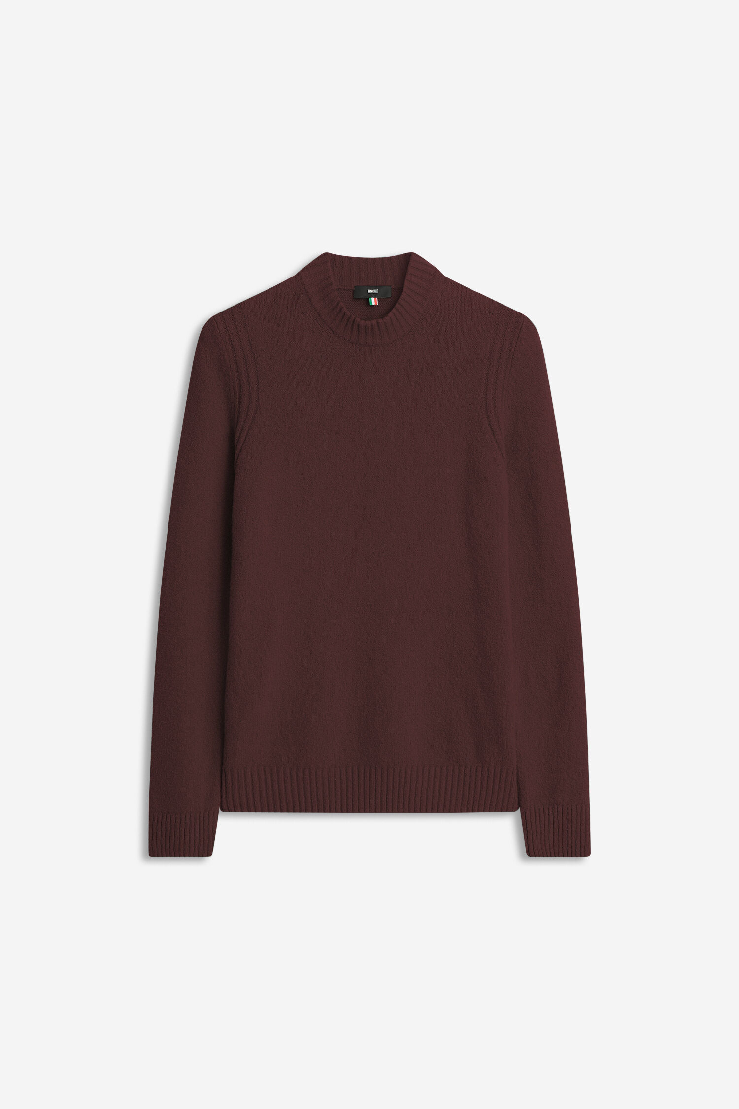 Langarm, Ärmel, Strickwaren, Pullover, Kastanienbraun -