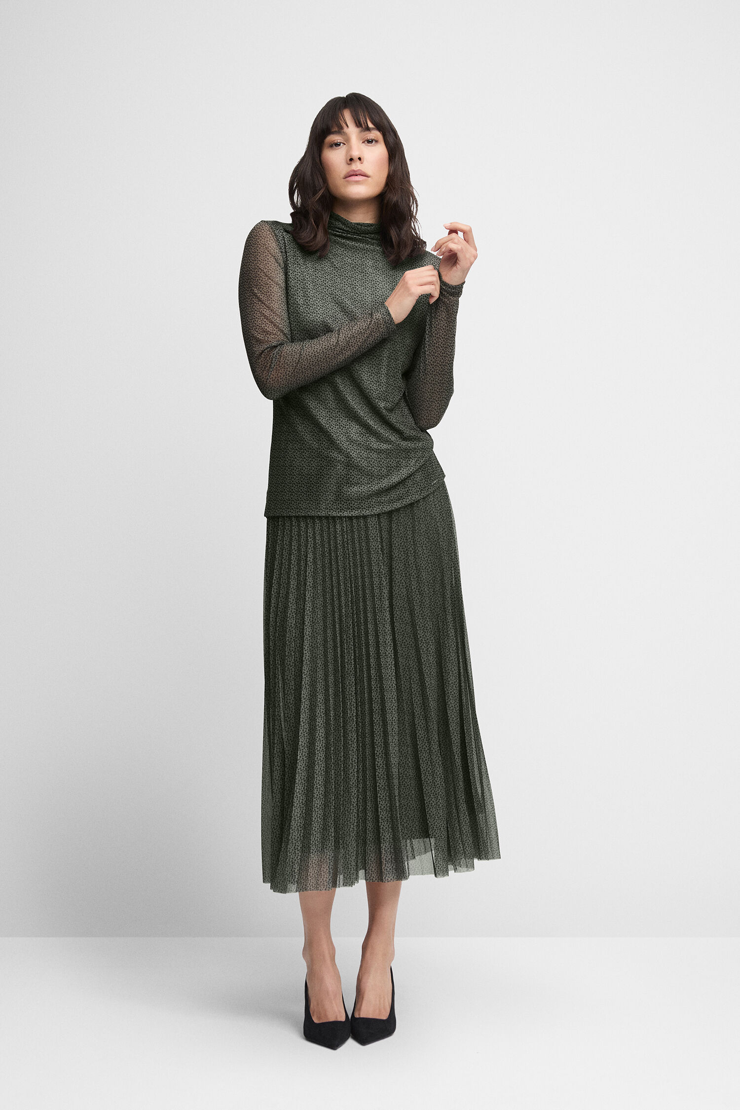 Rock, Kleid, Langarm, Person, Frau