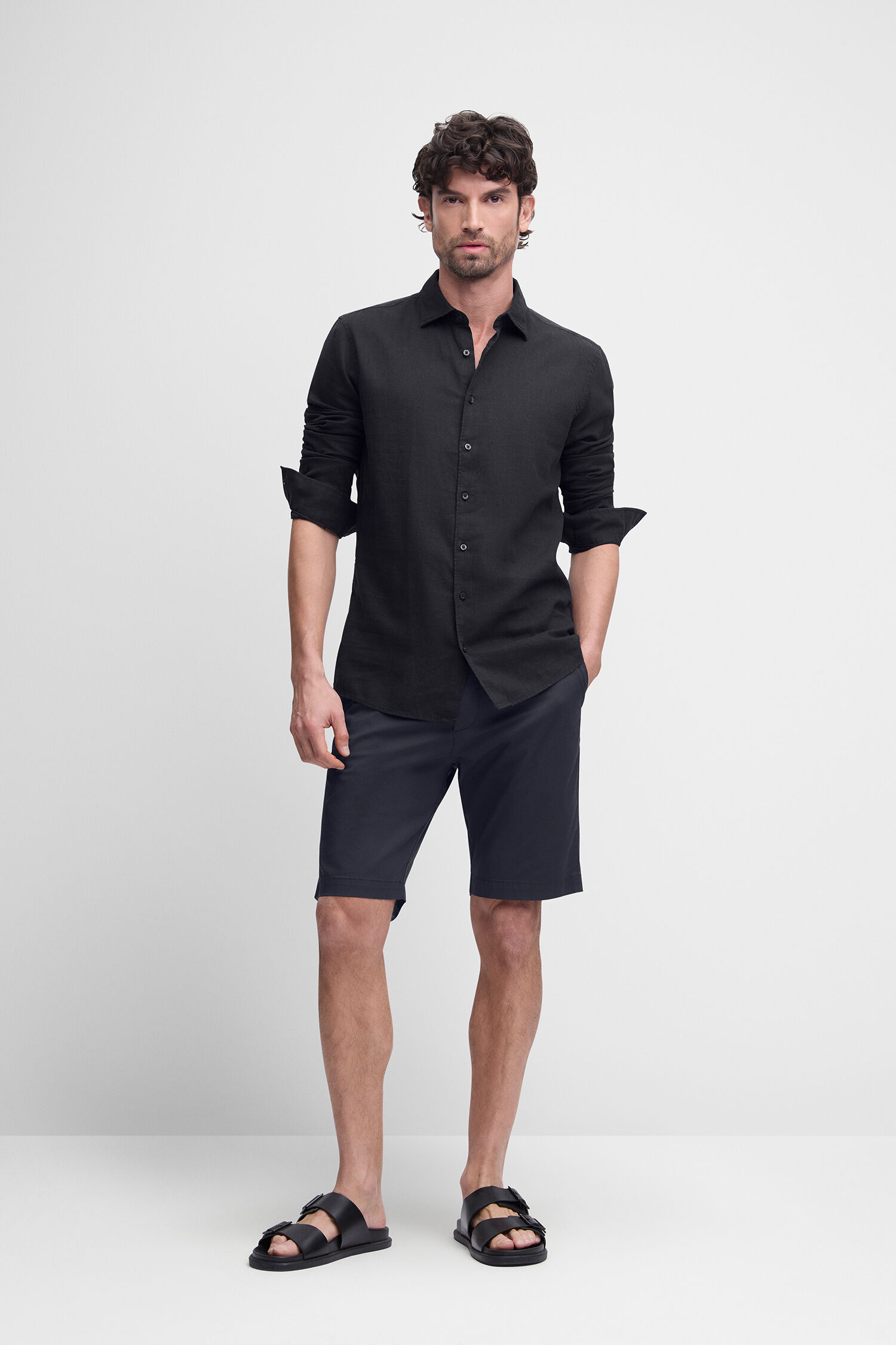 Hemd, Kurze Hosen, Sandale, Mann, Person