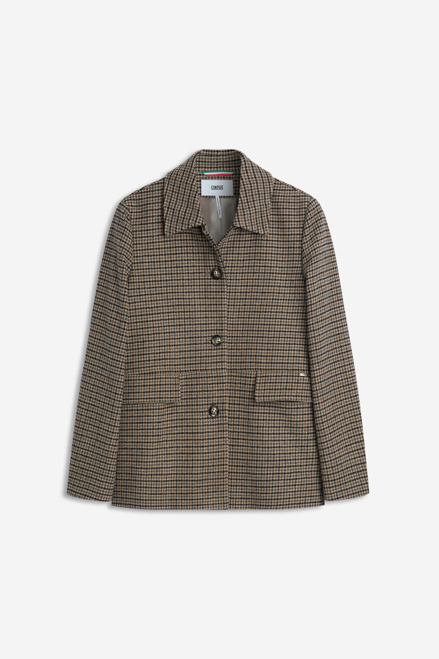 Hemdjacke, Wolljacke, Karomuster, Reverskragen, Knöpfe