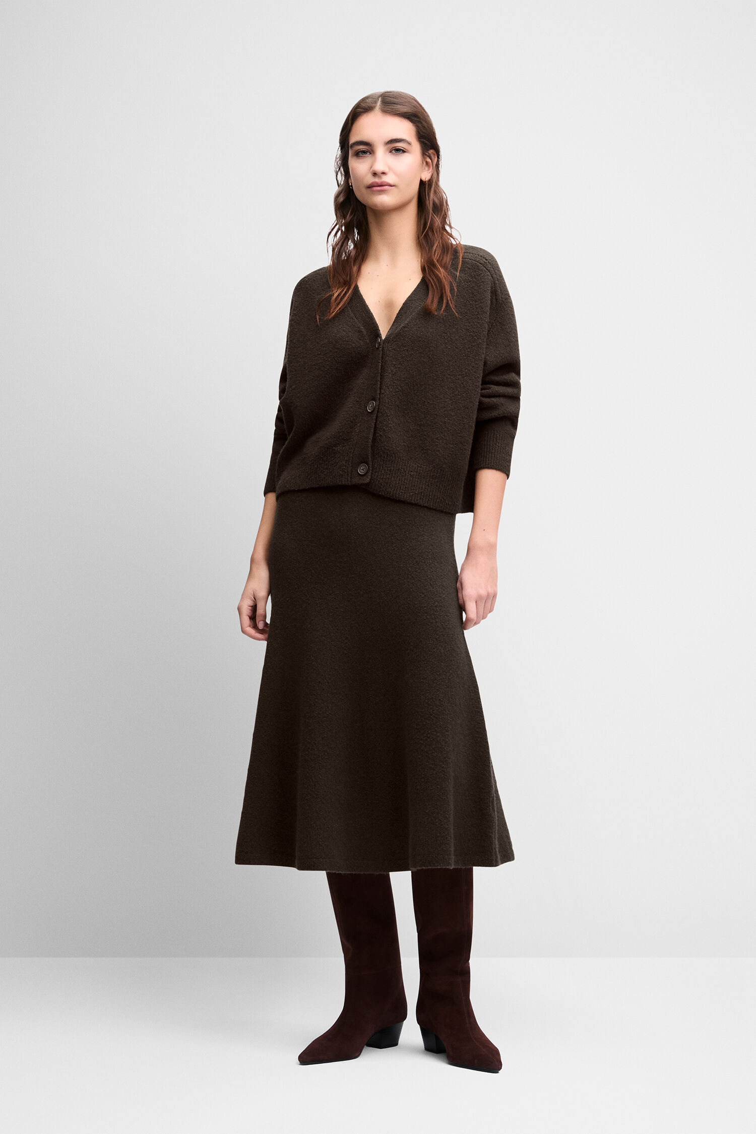 cardigan, kardigan, braun, strickkleid, knit
