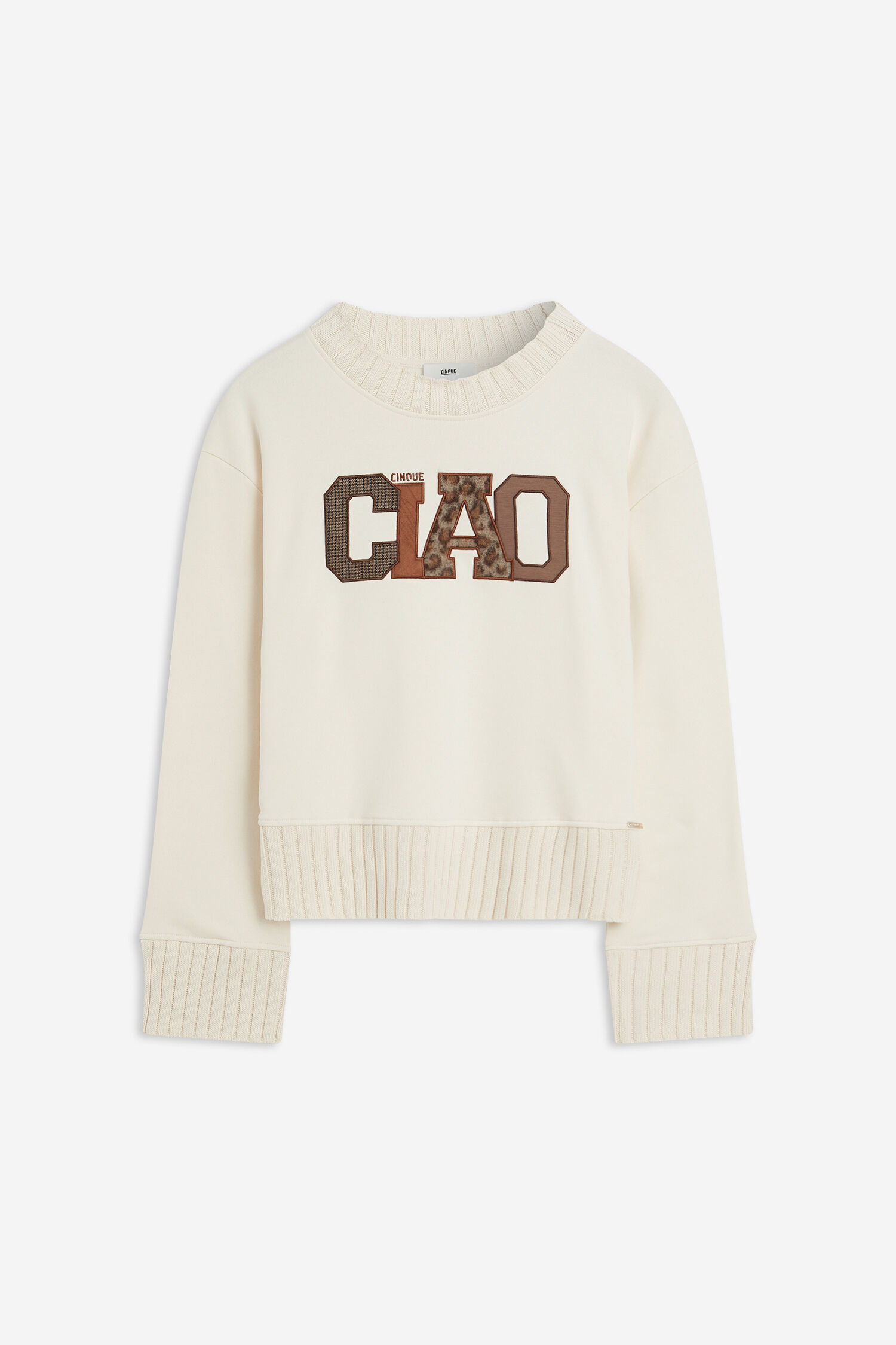 Sweatshirt, Plain, Crew neck, Knit hem, Graphic print