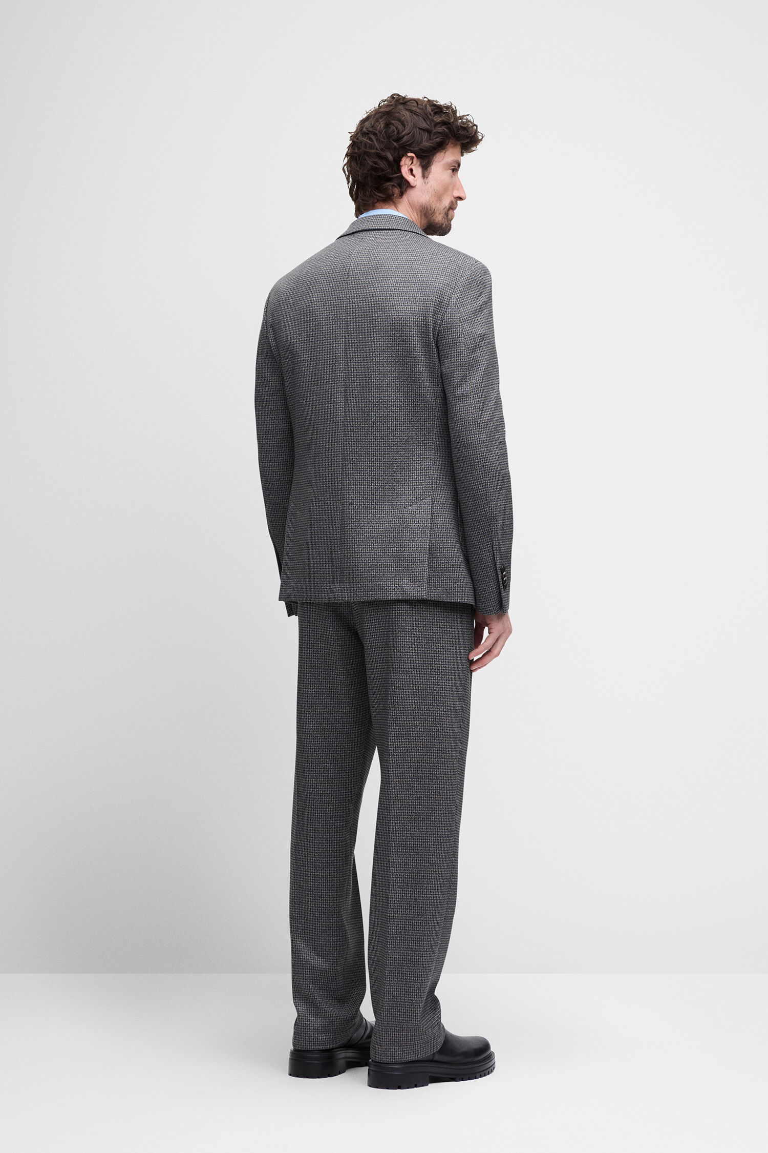Anzug, Hose, Grau, Muster, Wolloptik