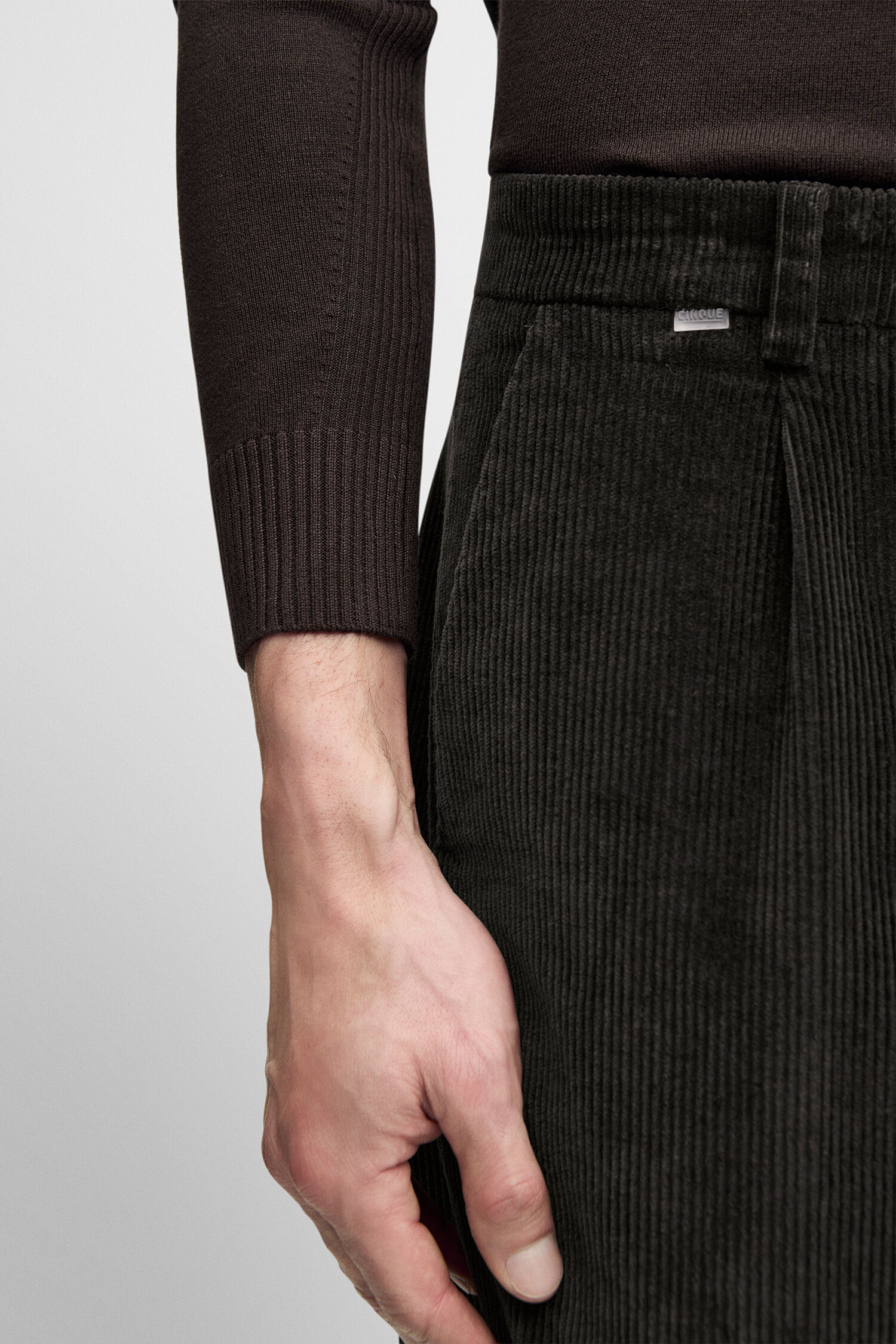 corduroy, Hose, dunkel, Taillenbund, Gürtel-Schlaufen