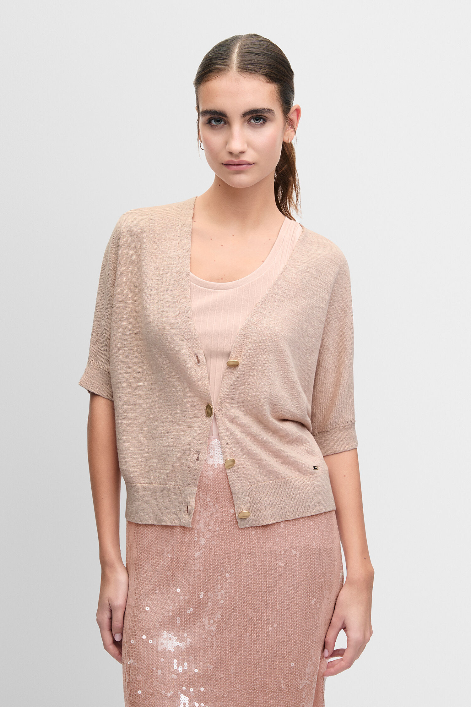 Seidenrock, Glänzend, Rosa, Seidenoptik, Midi