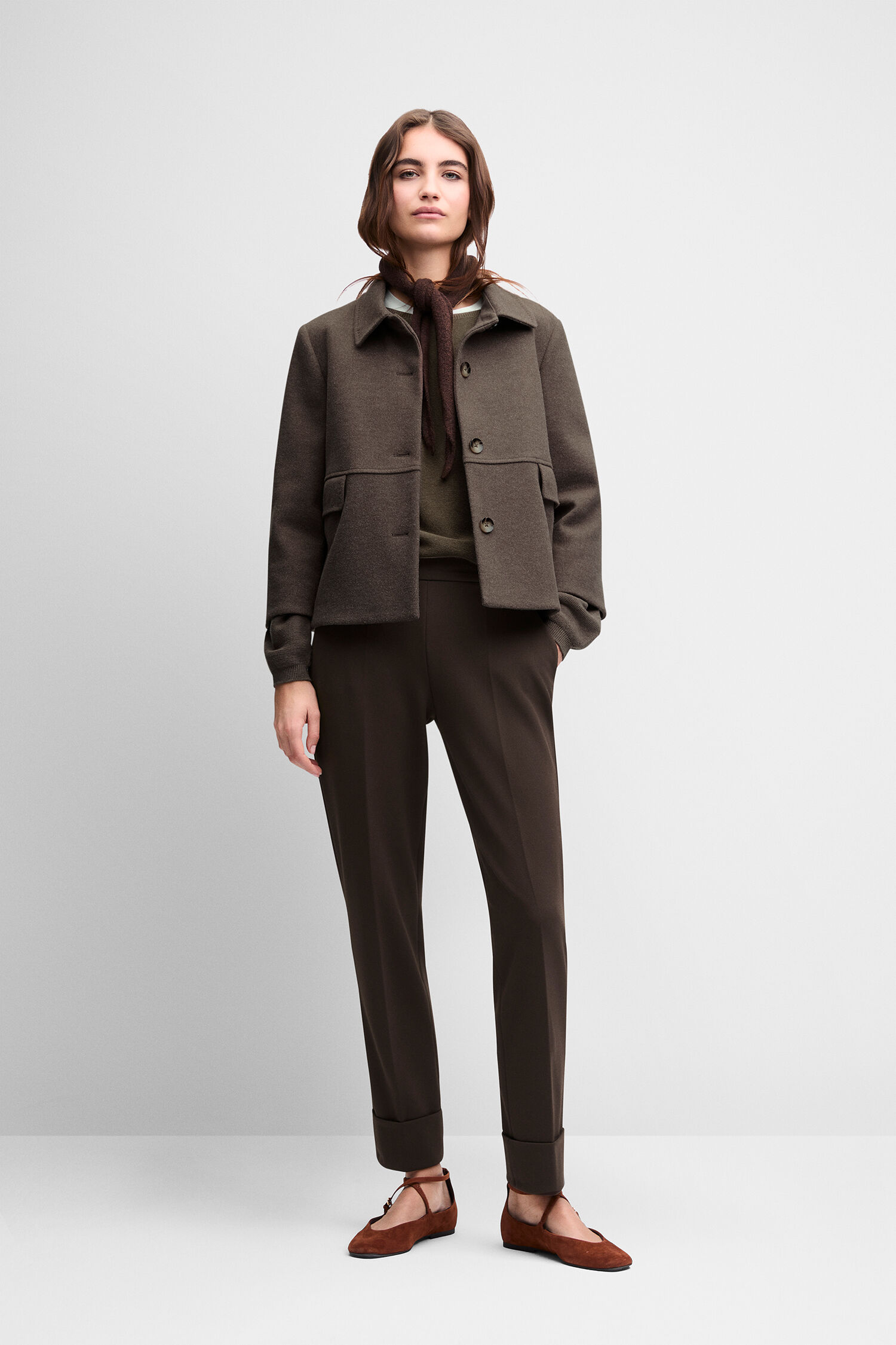 Wollmantel, Jacke, Bräunlich, Hose, Loafer