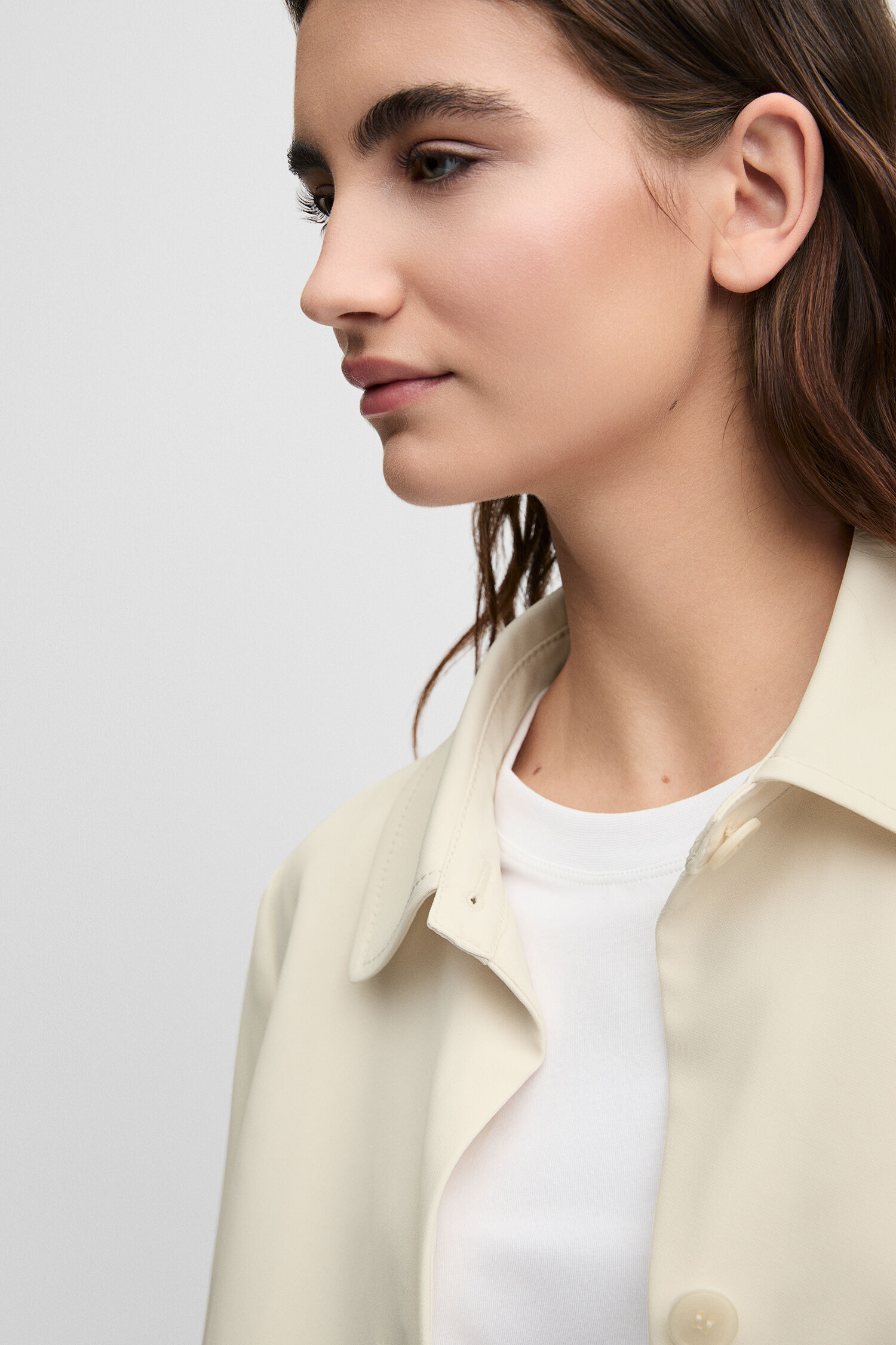 jacke, Beige, Kastenjacke, Knopfleiste, Tasche