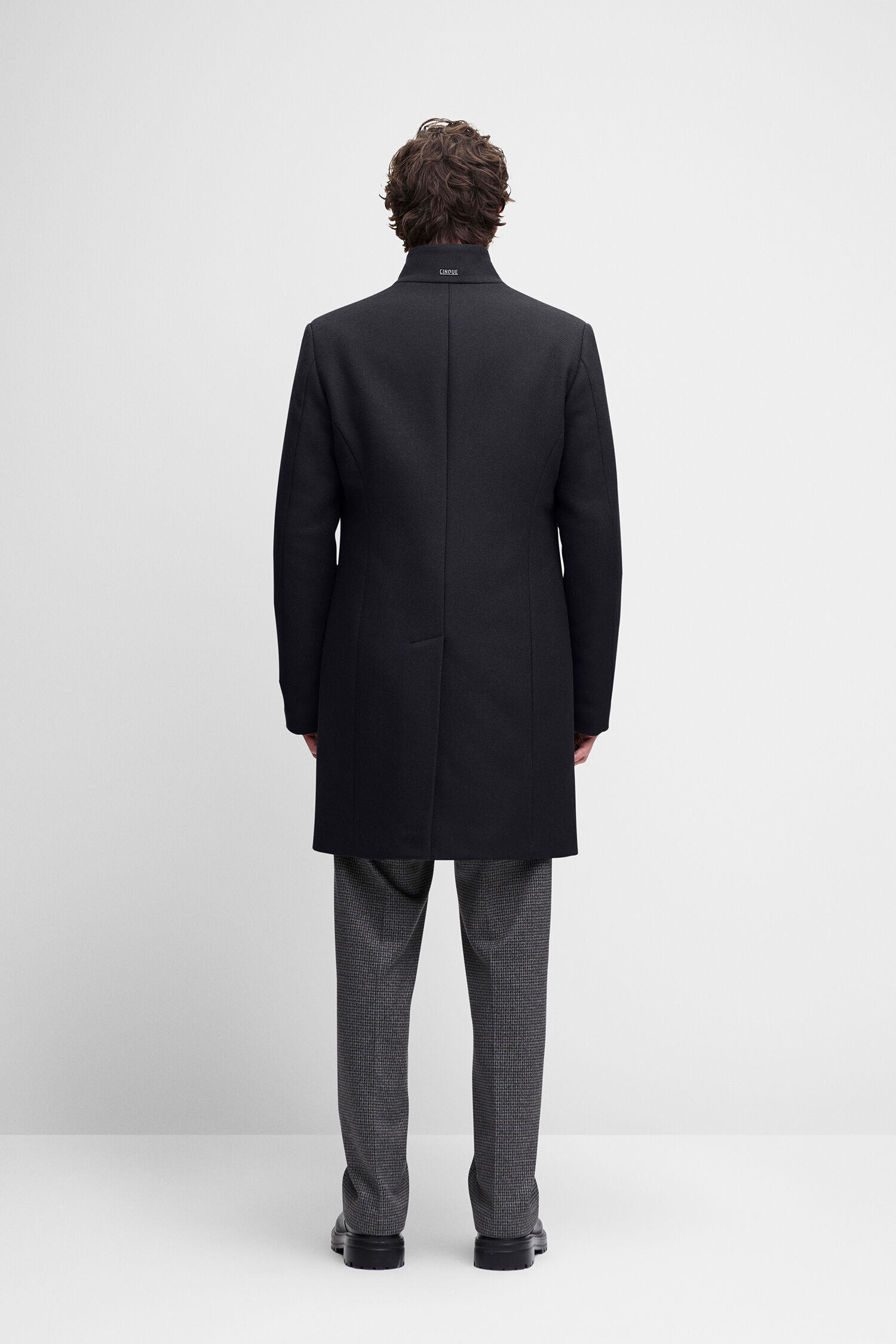 Mantel, Dunkelgrau, Overcoat, Kein Muster, Herren